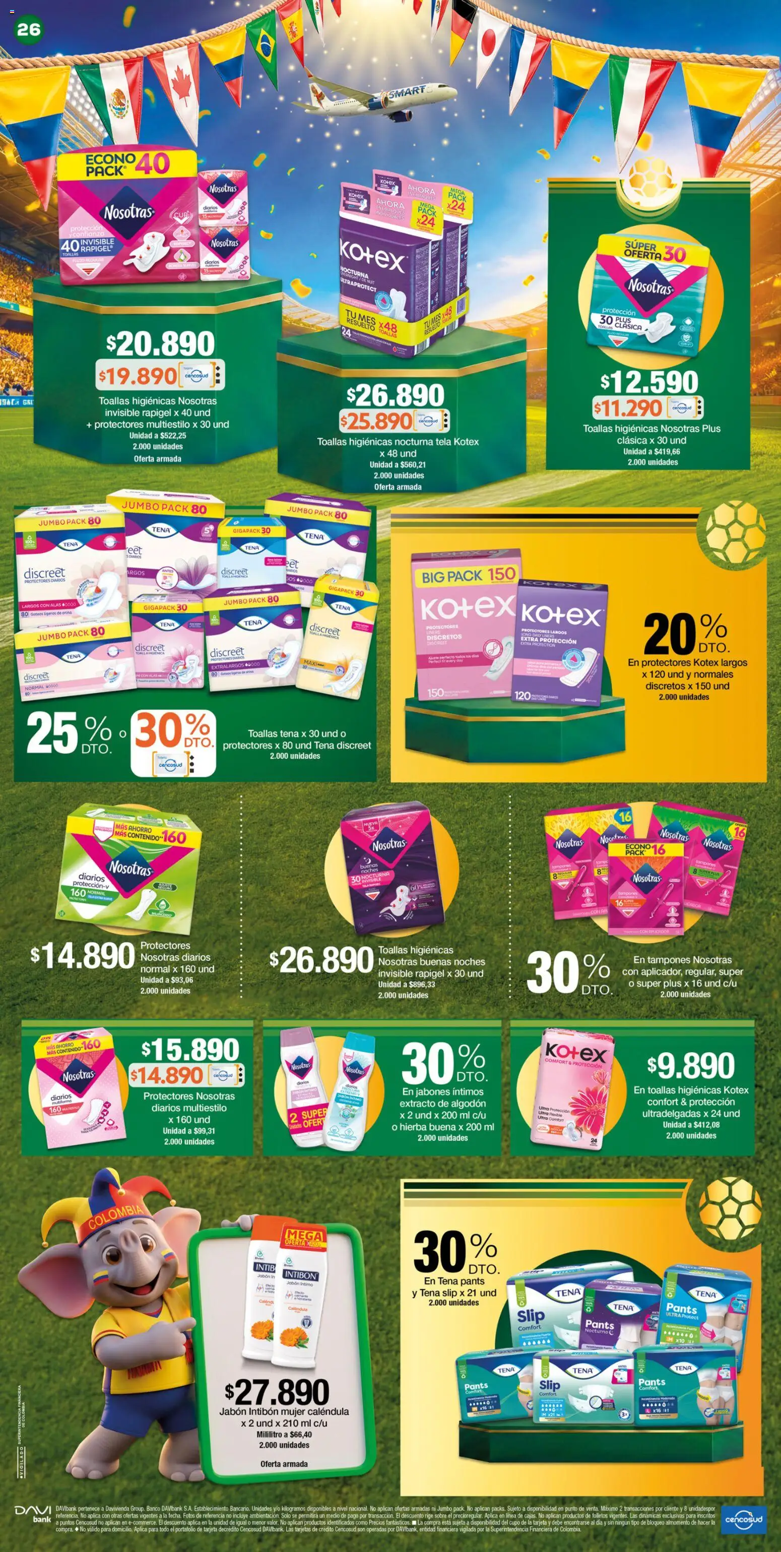 Jumbo revista - valida desde el 25/06/2026 | Página: 26 | Productos: Protectores diarios, Tampones, Toallas, Jabón