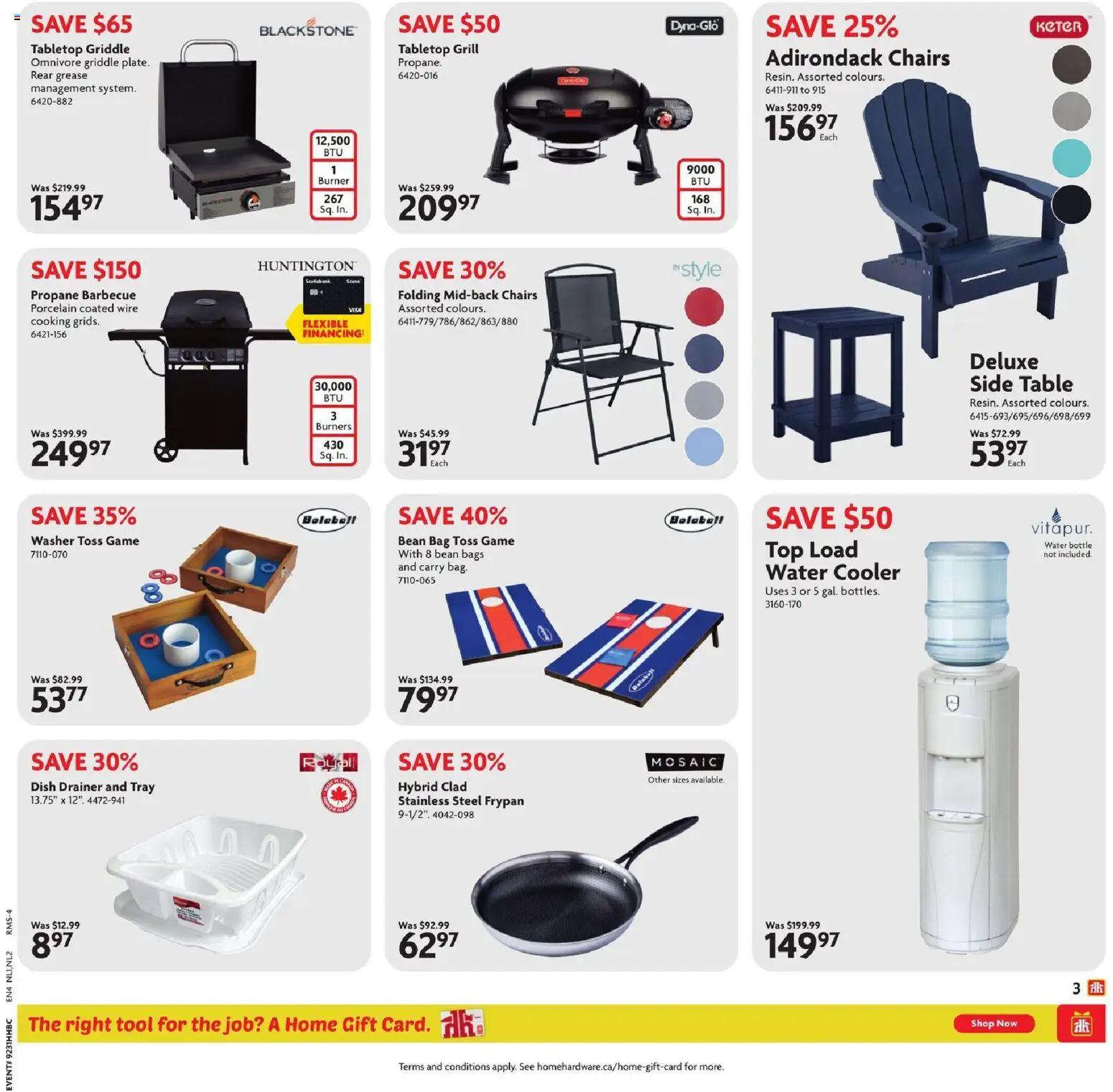 Home Hardware flyer valid from Jul 30, 2026 | Page: 4 | Products: Game, Bag, Grill, Table