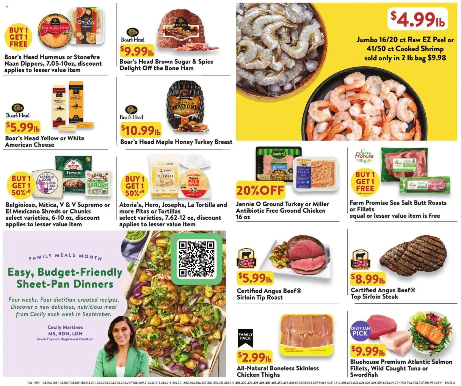 Fresh Thyme Weekly Ad - valid from 09/16/2026 | Page: 7 | Products: Turkey breast, Honey, Pepper, Hummus