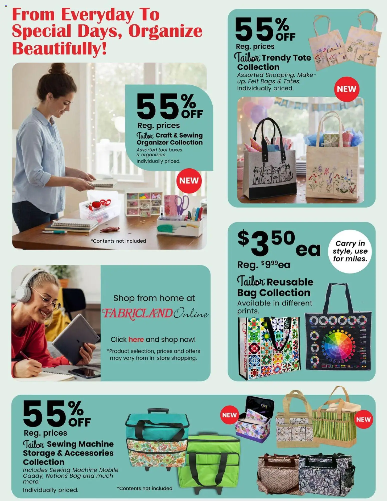 Fabricland flyer valid from 01.04.2026 | Page: 10 | Products: Bag, Sewing machine