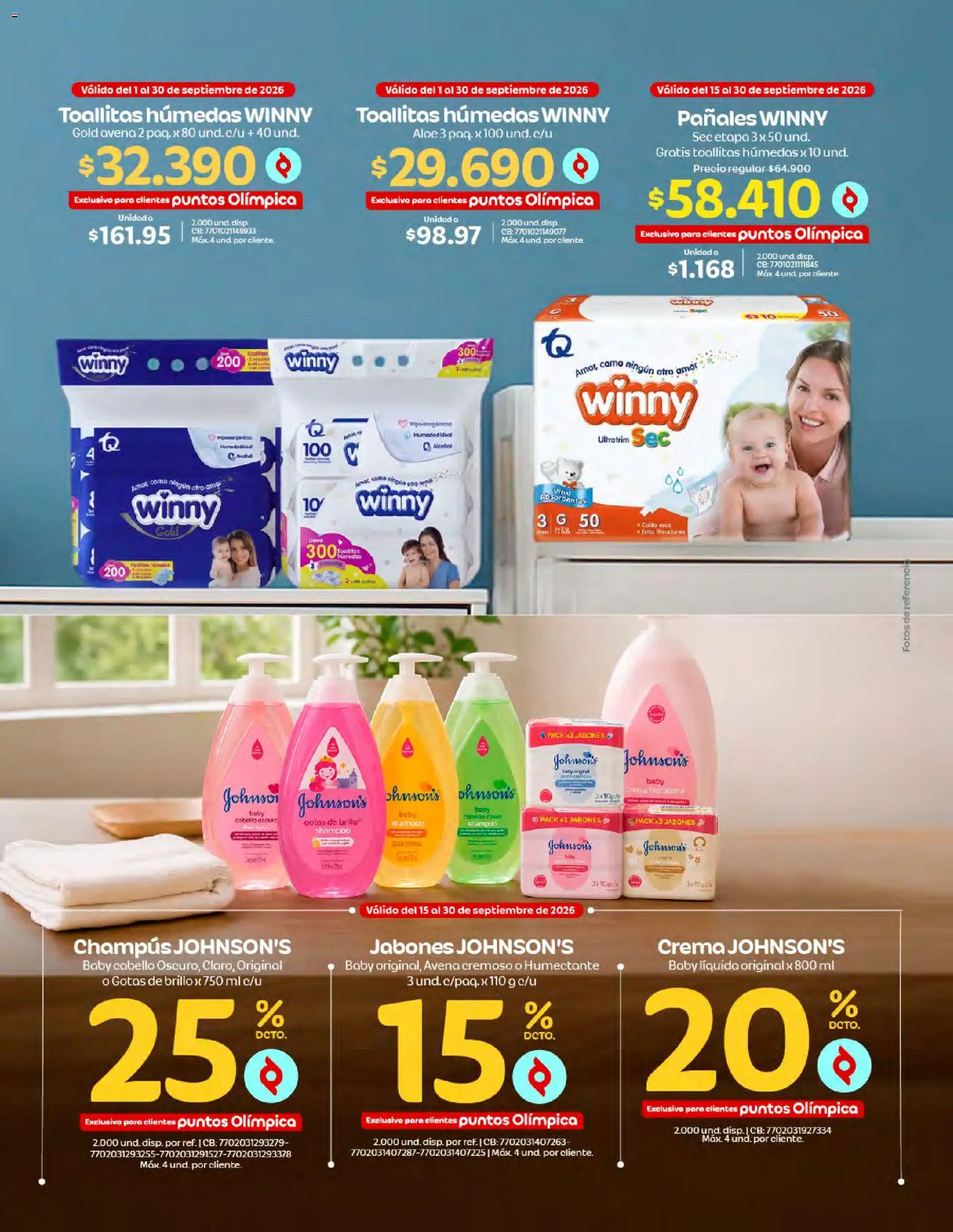 Olímpica revista - valida desde el 01/09/2026 | Página: 13 | Productos: Crema, Avena, Brillo, Toallitas húmedas