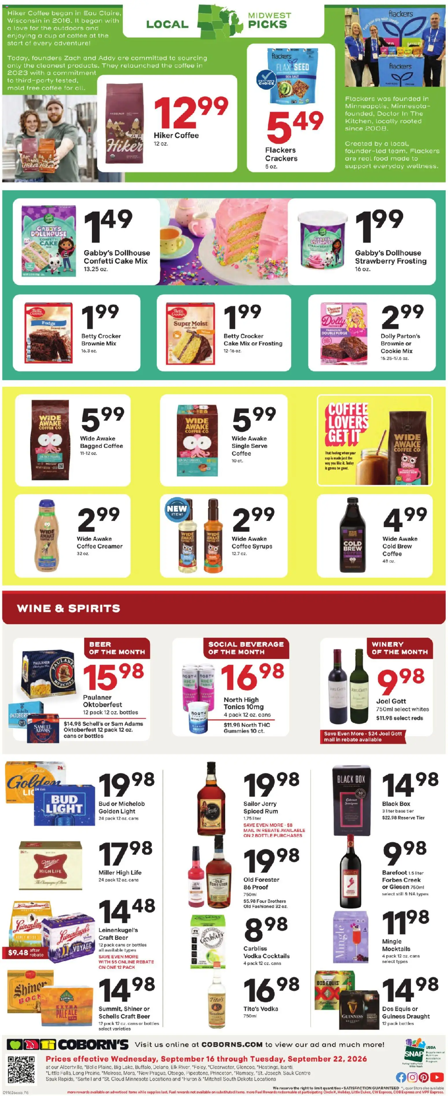 Coborn's Weekly Ad - valid from 09/16/2026 | Page: 8 | Products: Box, Wine, Cake, Cocktails