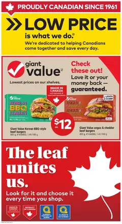Preview of Giant Value angus & cheddar beef burgers, Giant Value angus & cheddar beef burgers, 852 g, #1656006 from shop Giant Tiger valid from 06.05.2026 | Page: 5