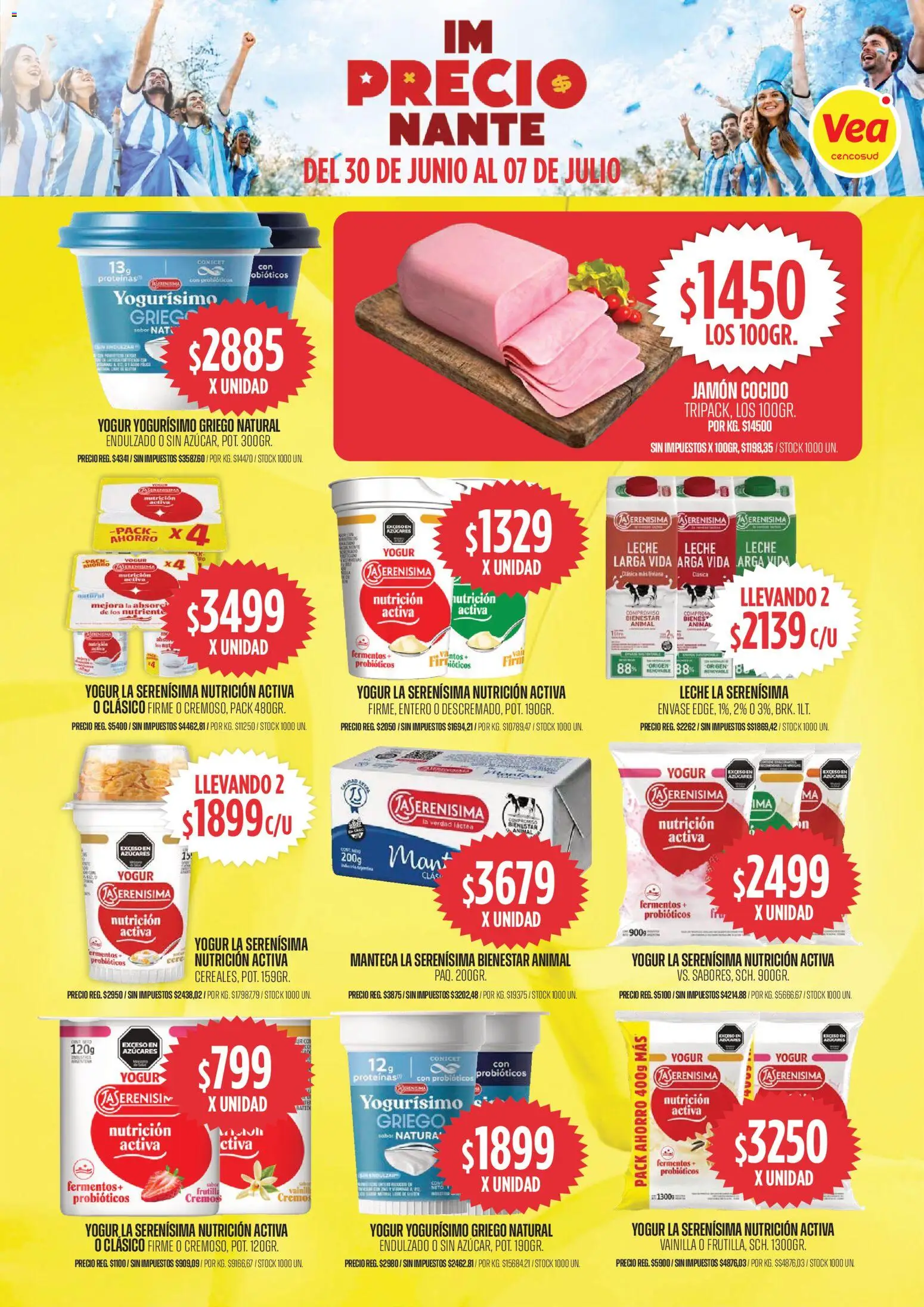 Vea -  Cuyo y Patagonia │ válido desde el 30/06/2026 | Página: 8 | Productos: Jamón cocido, Azucar, Manteca, Jamón
