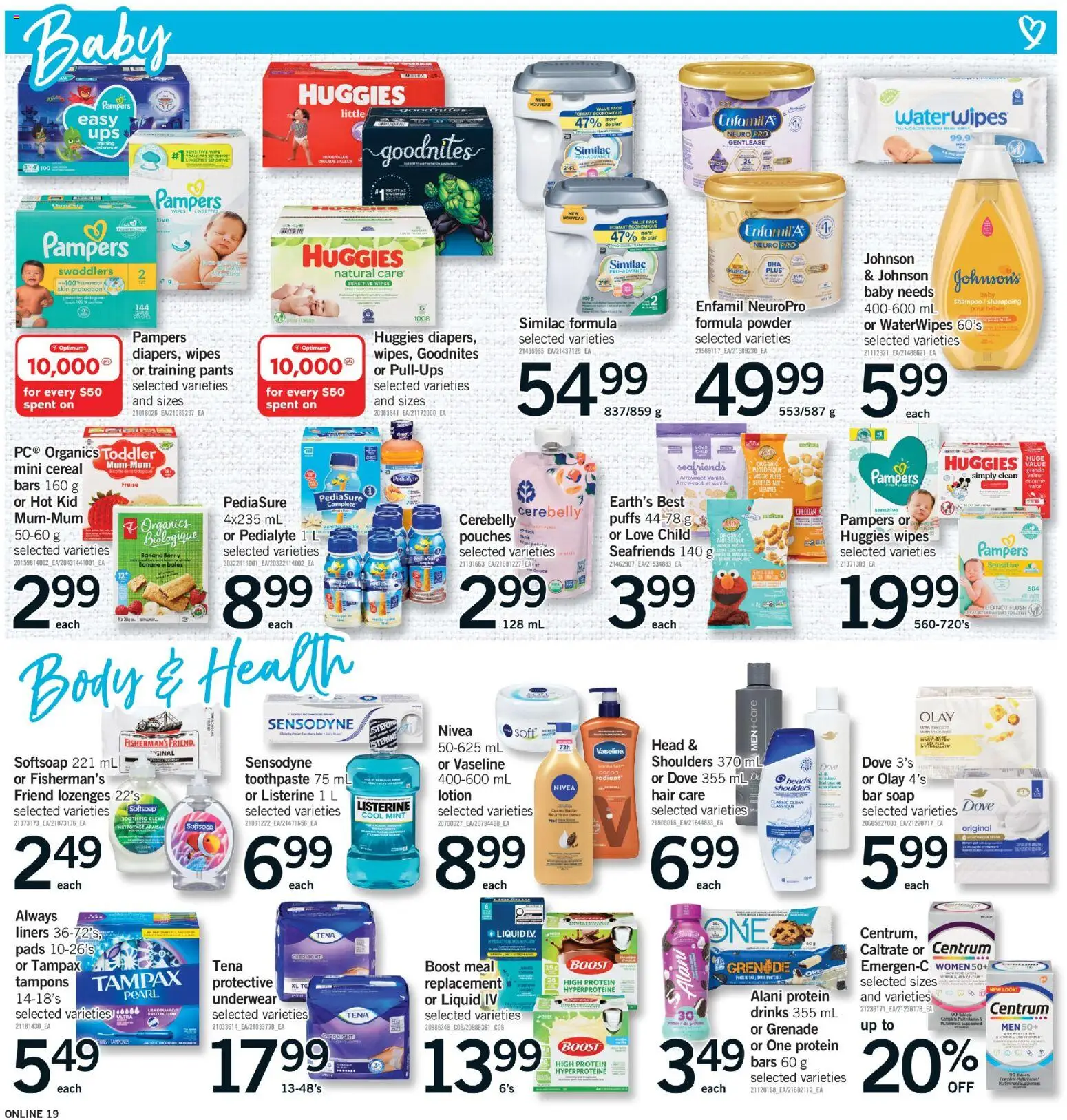 Fortinos flyer valid from 14.05.2026 | Page: 19 | Products: Shampoo, Soap, Toothpaste, Underwear