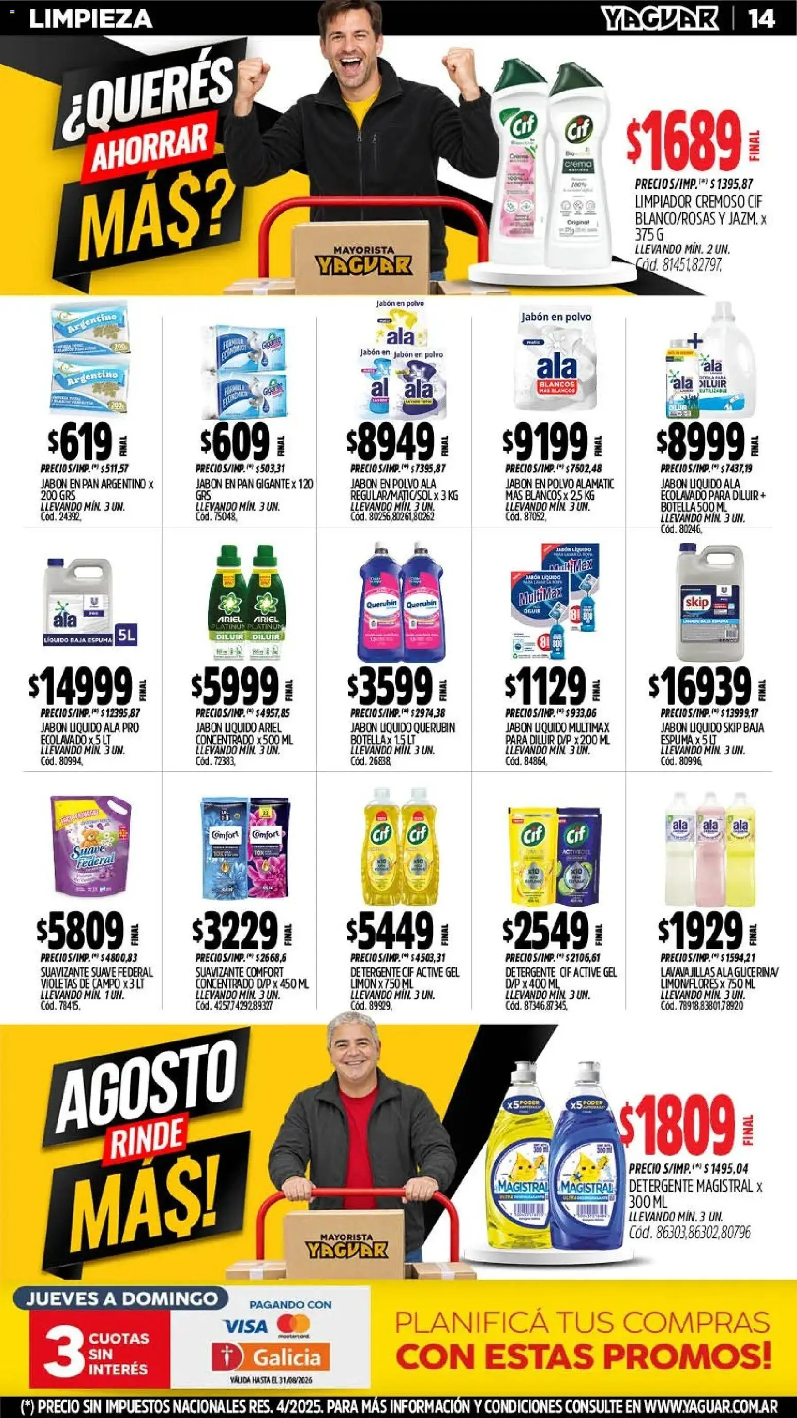 Yaguar - Oferta Semanal San Juan │ válido desde el 24/08/2026 | Página: 13 | Productos: Detergente, Limón, Espuma, Limpiador