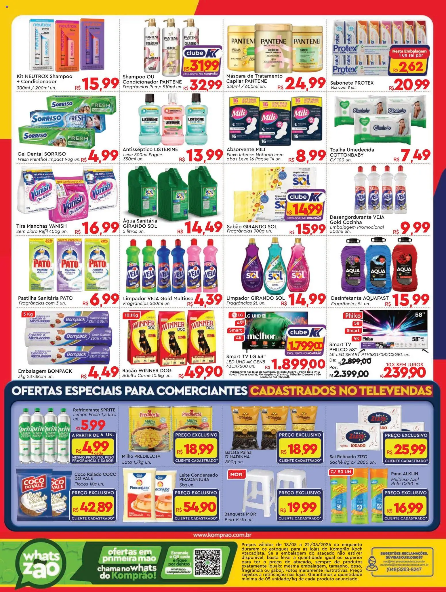 Komprao Atacadista Folheto - válido de 18.05.2026 | Página: 4 | Produtos: Freezer, Carne, Sal, Água sanitária