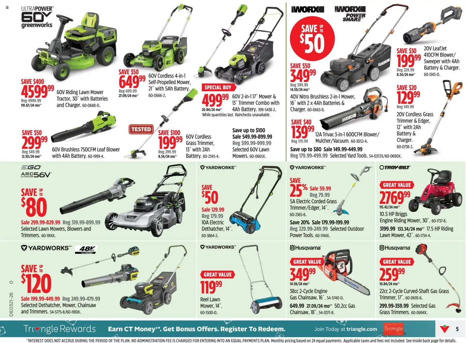 Canadian Tire flyer valid from 21.05.2026 | Page: 5 | Products: Mower, Battery