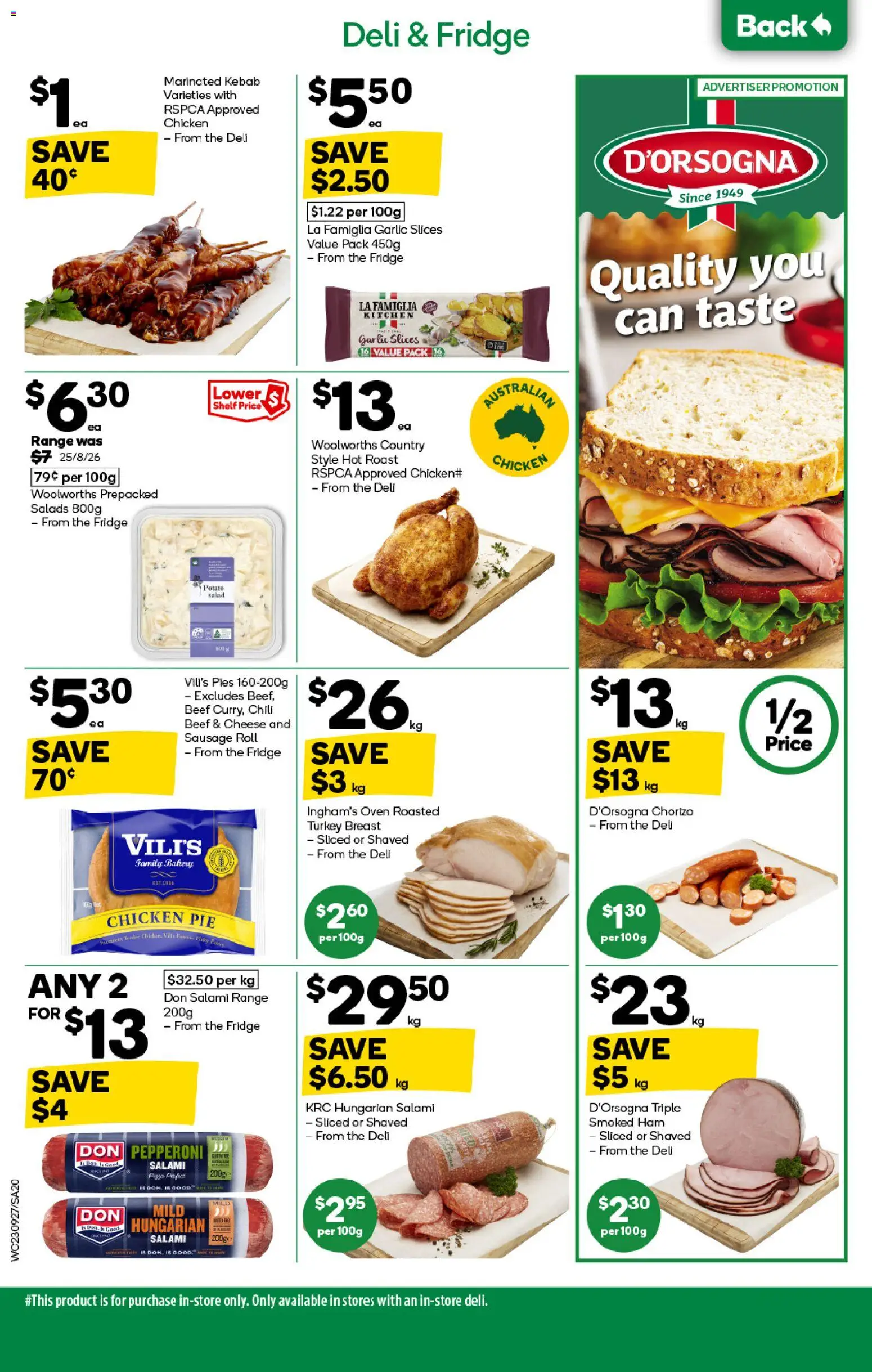 Woolworths catalogue - valid from 23/09/2026 | Page: 22 | Products: Cheese, Ham, Garlic, Oven