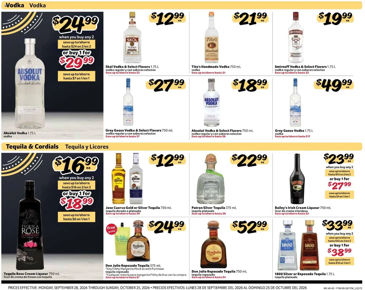 Fresco y Más Alcohol Flyer - valid from 09/28/2026 | Page: 2 | Products: Cream liqueur, Cream, Vodka, Goose