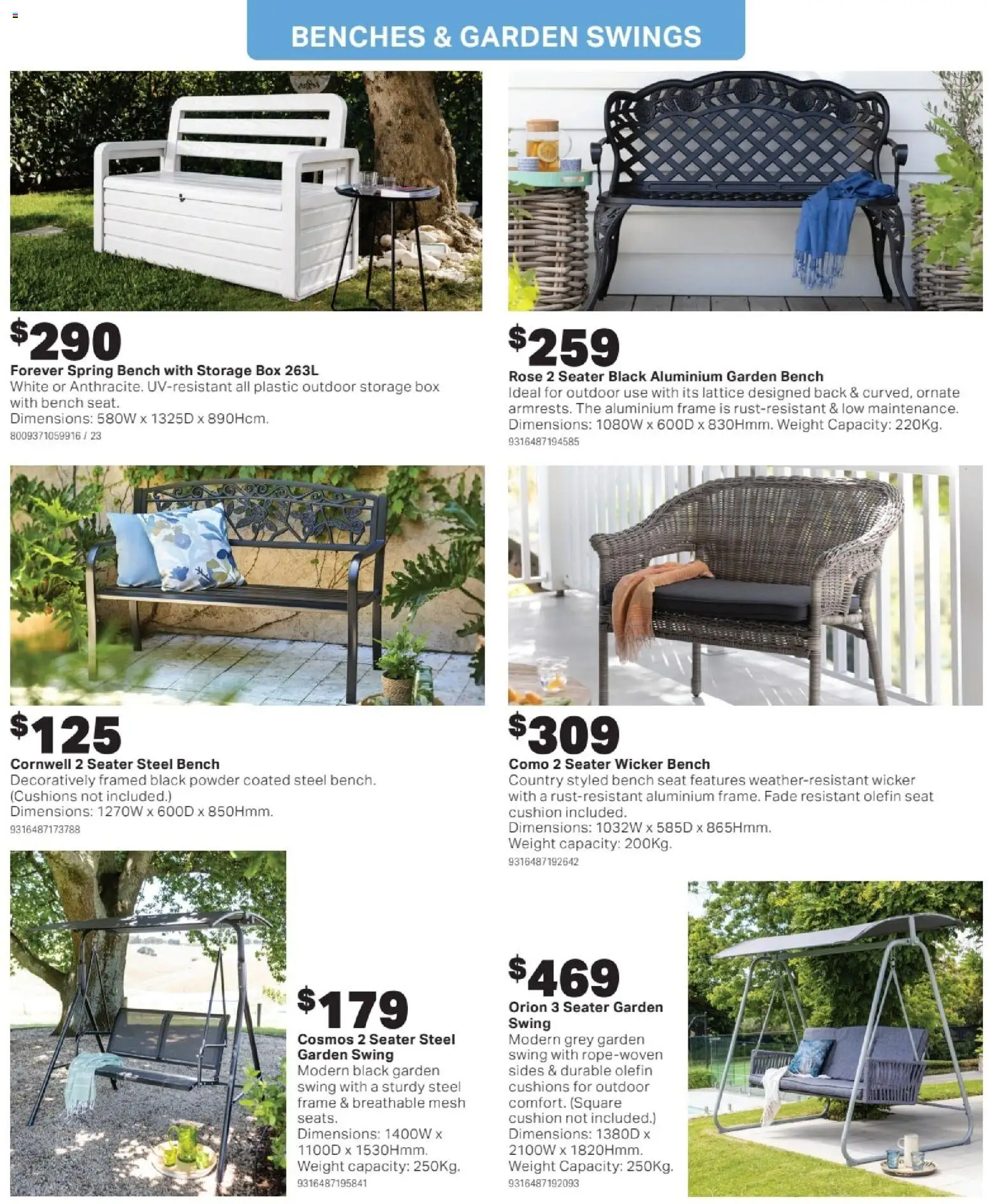 Mitre 10 catalogue - valid from 16/09/2026 | Page: 12 | Products: Box, Storage box, Garden swing, Bench