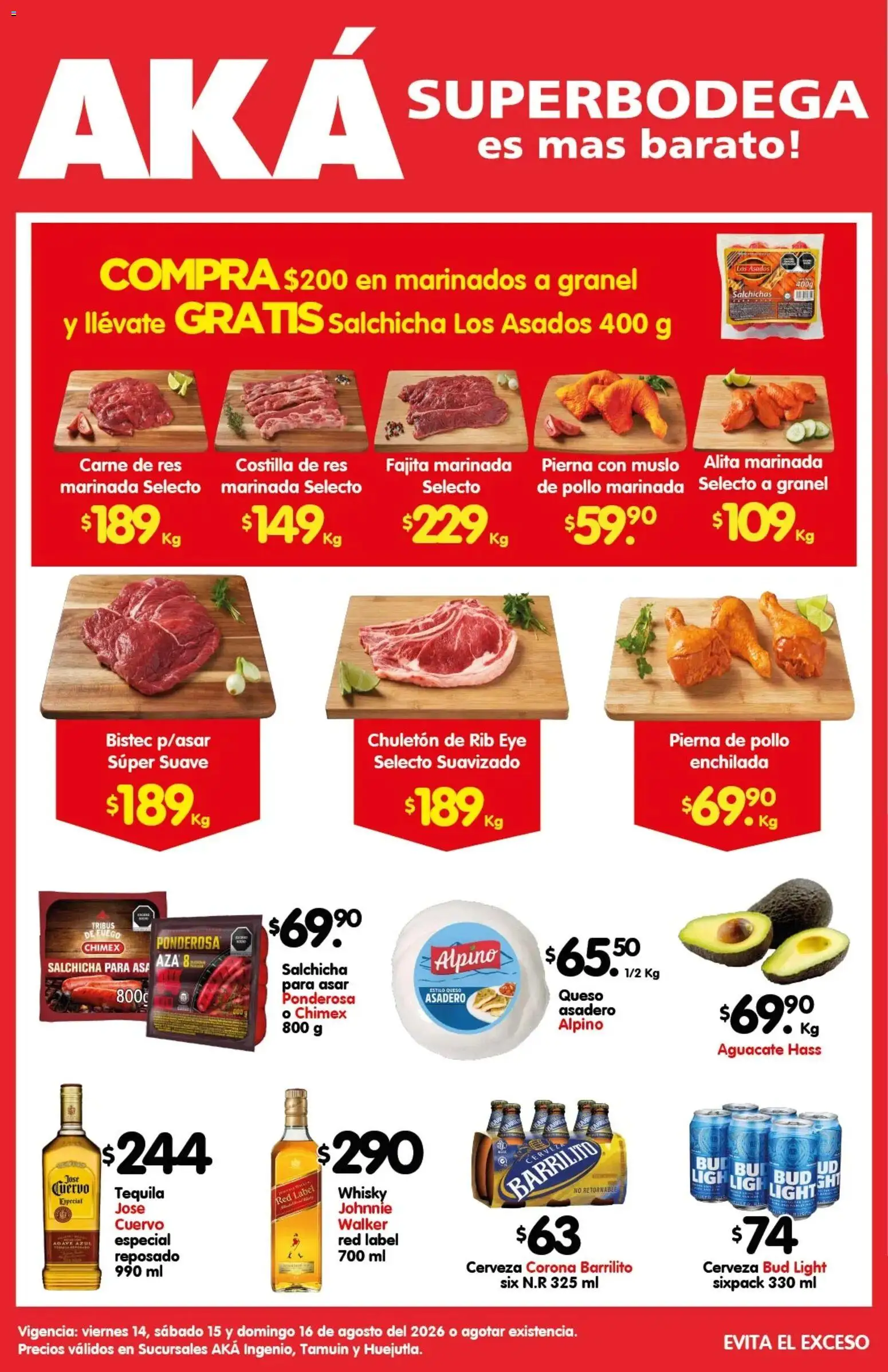 Nuevas ofertas de Arteli válidas en toda la República Mexicana desde el 14/08/2026. ¡Encuentra las mejores ofertas en Arteli folleto Carnita Asada Aká Superbodegas Foraneas! | Página: 1 | Productos: Pollo, Bistec, Aguacate, Carne
