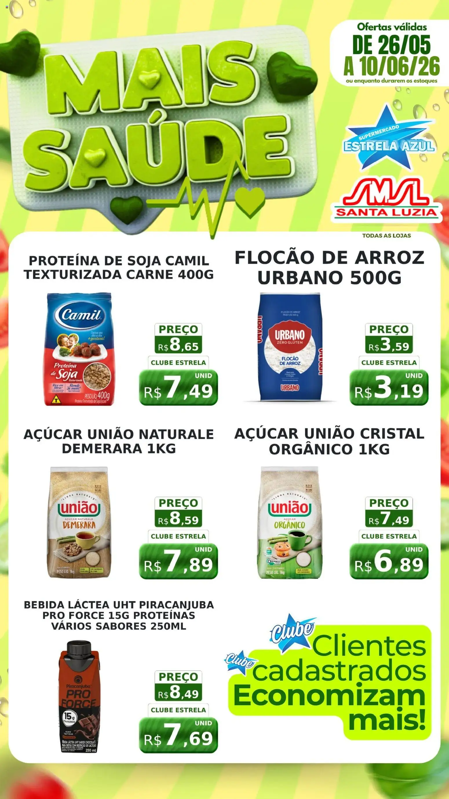 Estrela Azul Folheto - válido de 26.05.2026 | Página: 1 | Produtos: Chocolate, Bebida, Açúcar, Soja