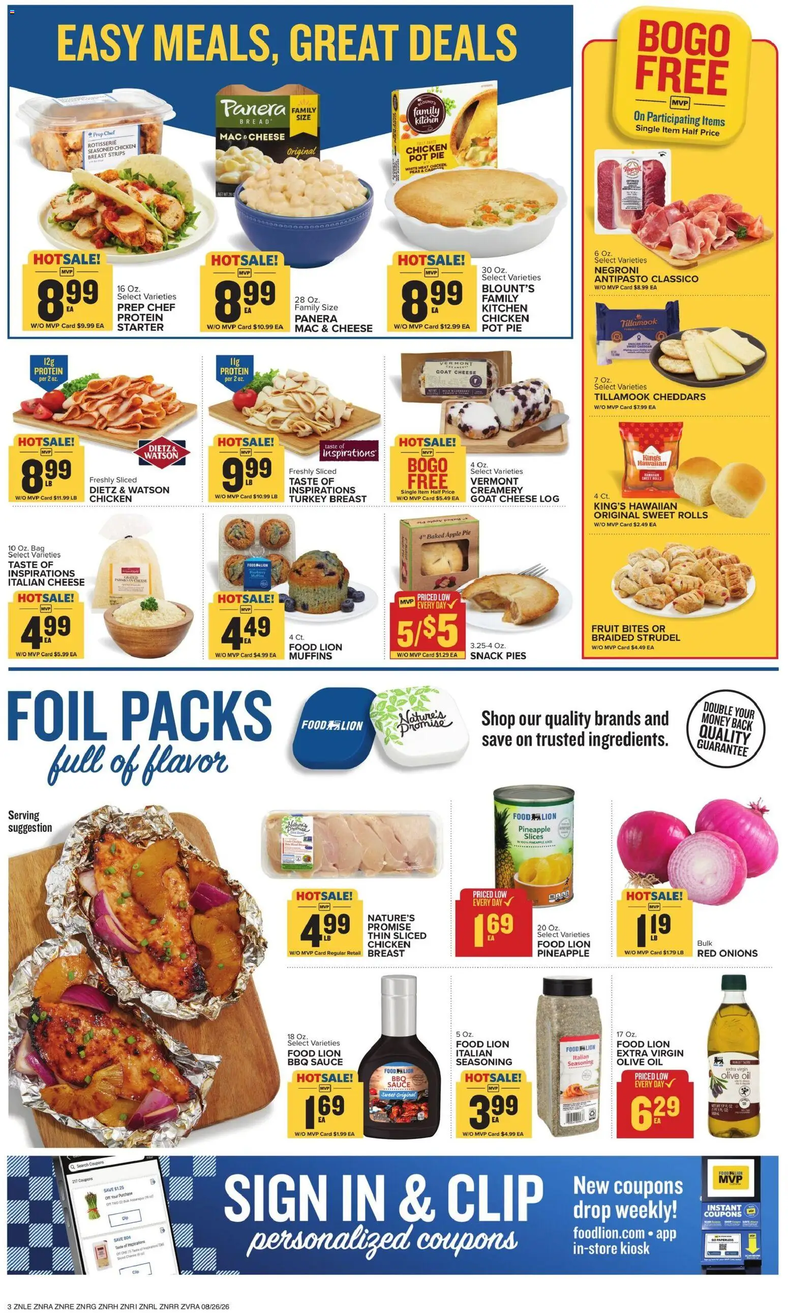 Food Lion Weekly Ad - valid from 08/26/2026 | Page: 5 | Products: Foil, Turkey breast, Bread, Olive oil