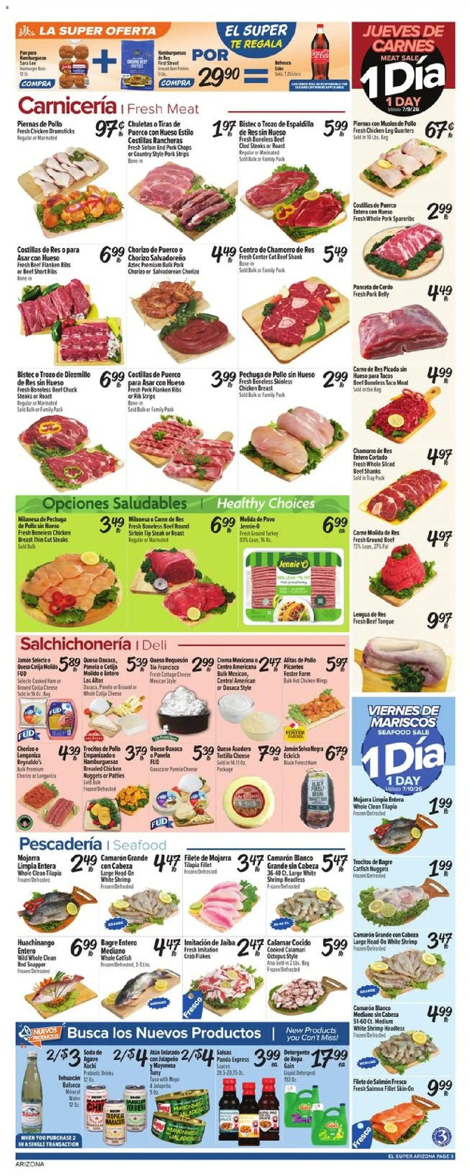 El Super Weekly Ad - AK - valid from 07/08/2026 | Page: 3 | Products: Pan, Cheese, Cottage cheese, Bag