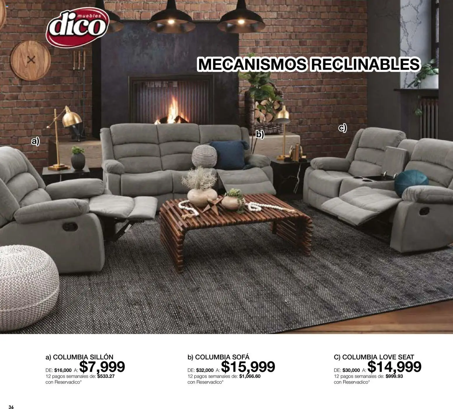 Nuevas ofertas de Muebles Dico válidas en toda la República Mexicana desde el 01/08/2026. ¡Encuentra las mejores ofertas en Muebles Dico catálogo! | Página: 36 | Productos: Sofá, Sillón