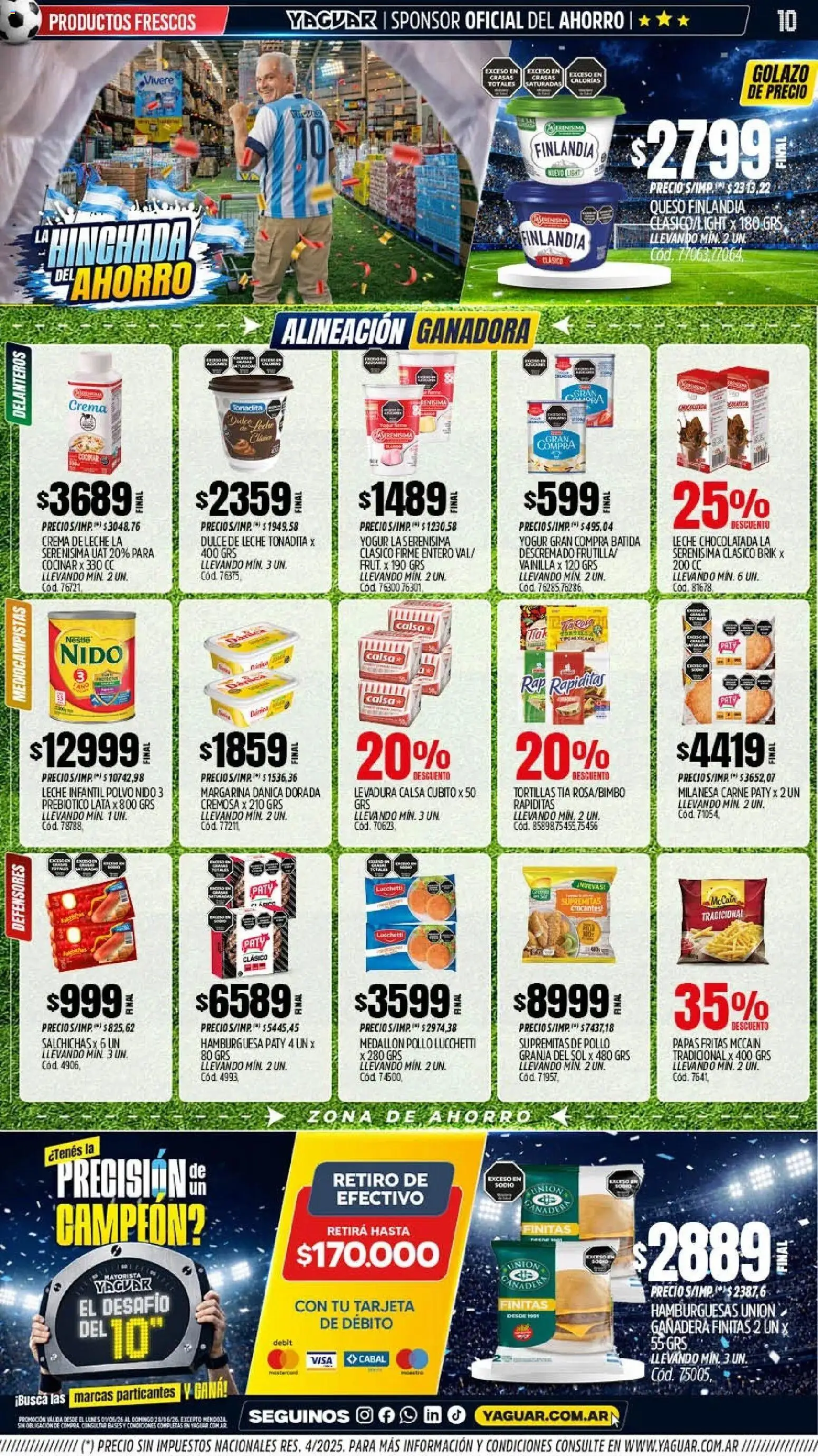 Yaguar - Oferta Semanal Salta │ válido desde el 01.06.2026 | Página: 9 | Productos: Pollo, Chocolatada, Papas fritas, Crema