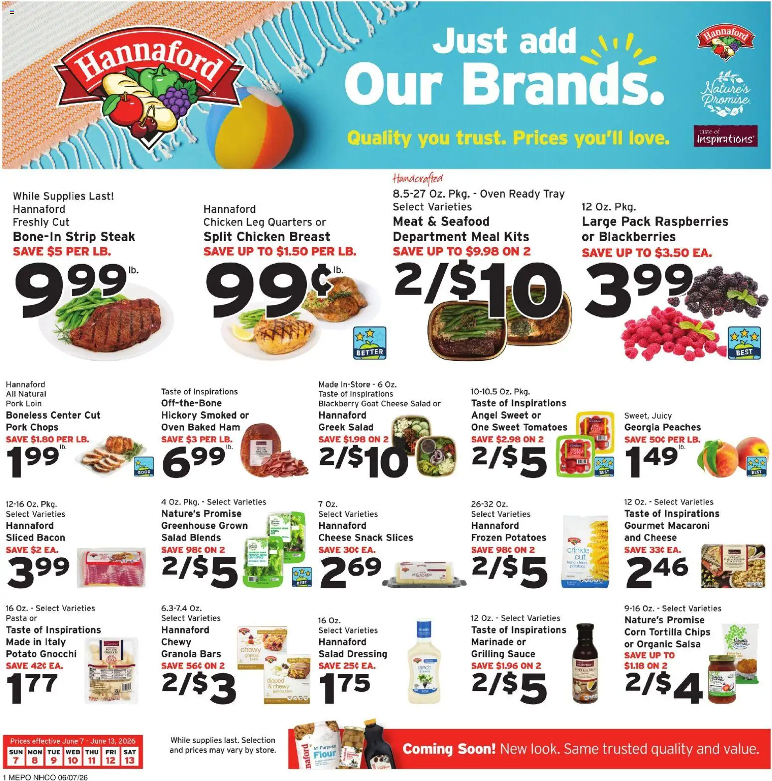 Hannaford Weekly Ad - valid from 07.06.2026 | Page: 1 | Products: Corn, Chips, Salad, Oven