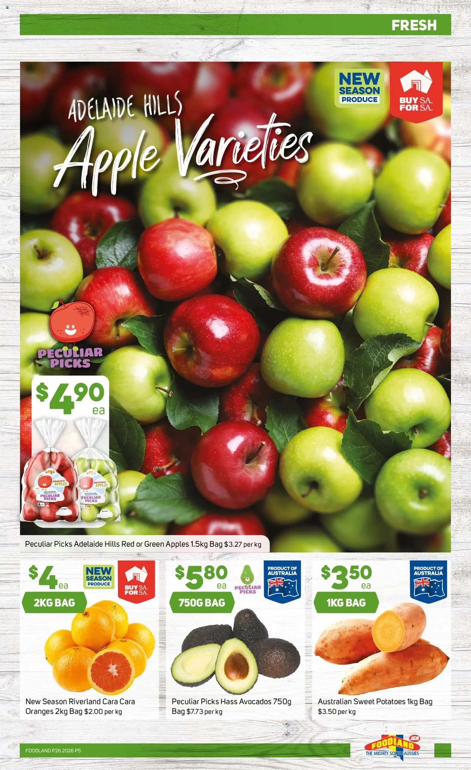 Foodland catalogue - valid from 24/06/2026 | Page: 5 | Products: Apples, Oranges, Potatoes, Bag