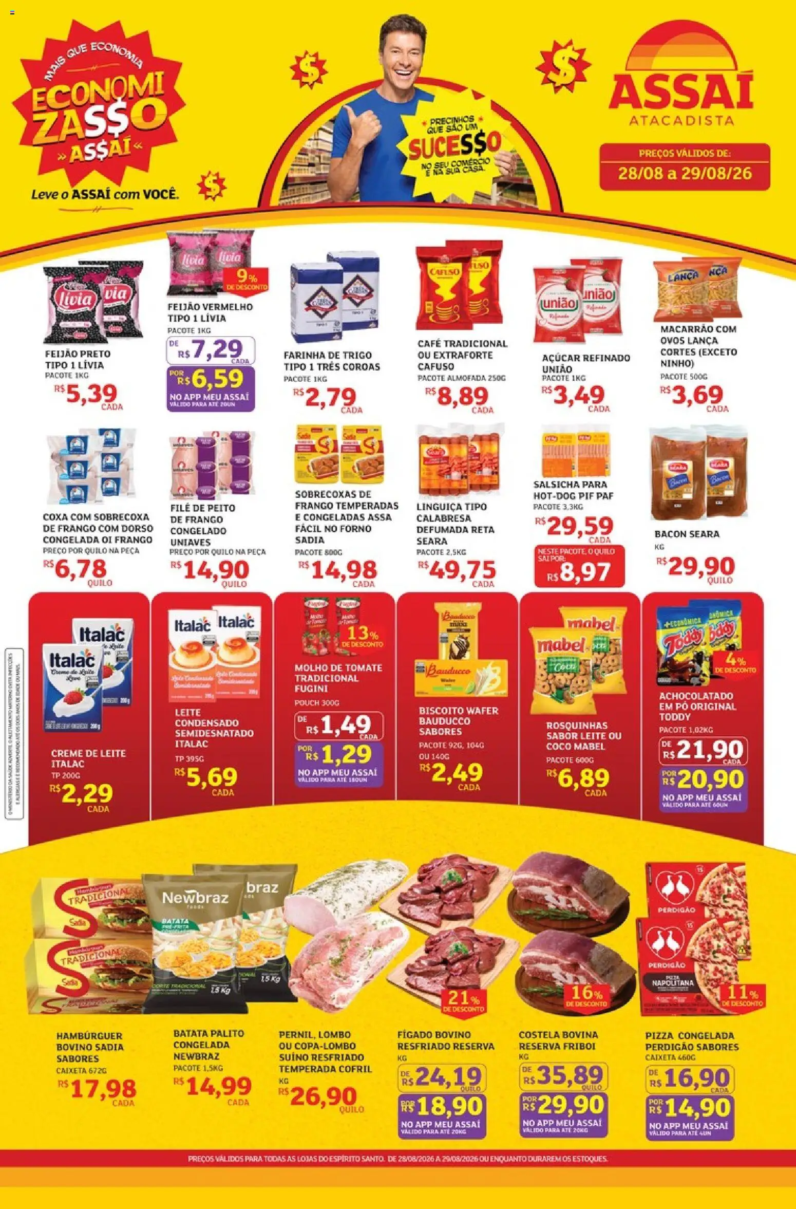 Assaí Atacadista Folheto - válido de 28/08/2026 | Página: 1 | Produtos: Achocolatado, Linguiça, Costela bovina, Fígado