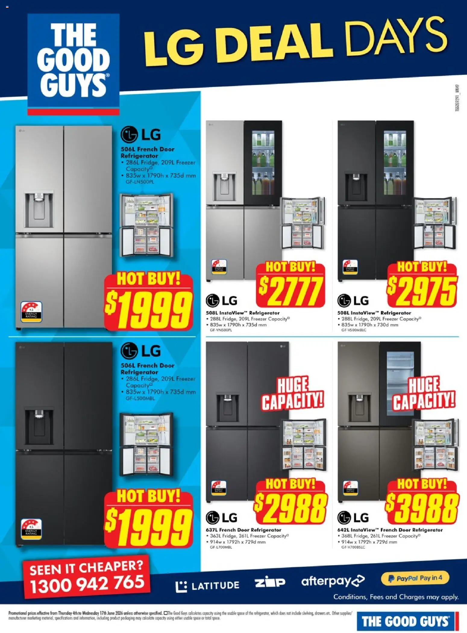 The Good Guys catalogue - valid from 03.06.2026 | Page: 4 | Products: Door, Freezer, Refrigerator