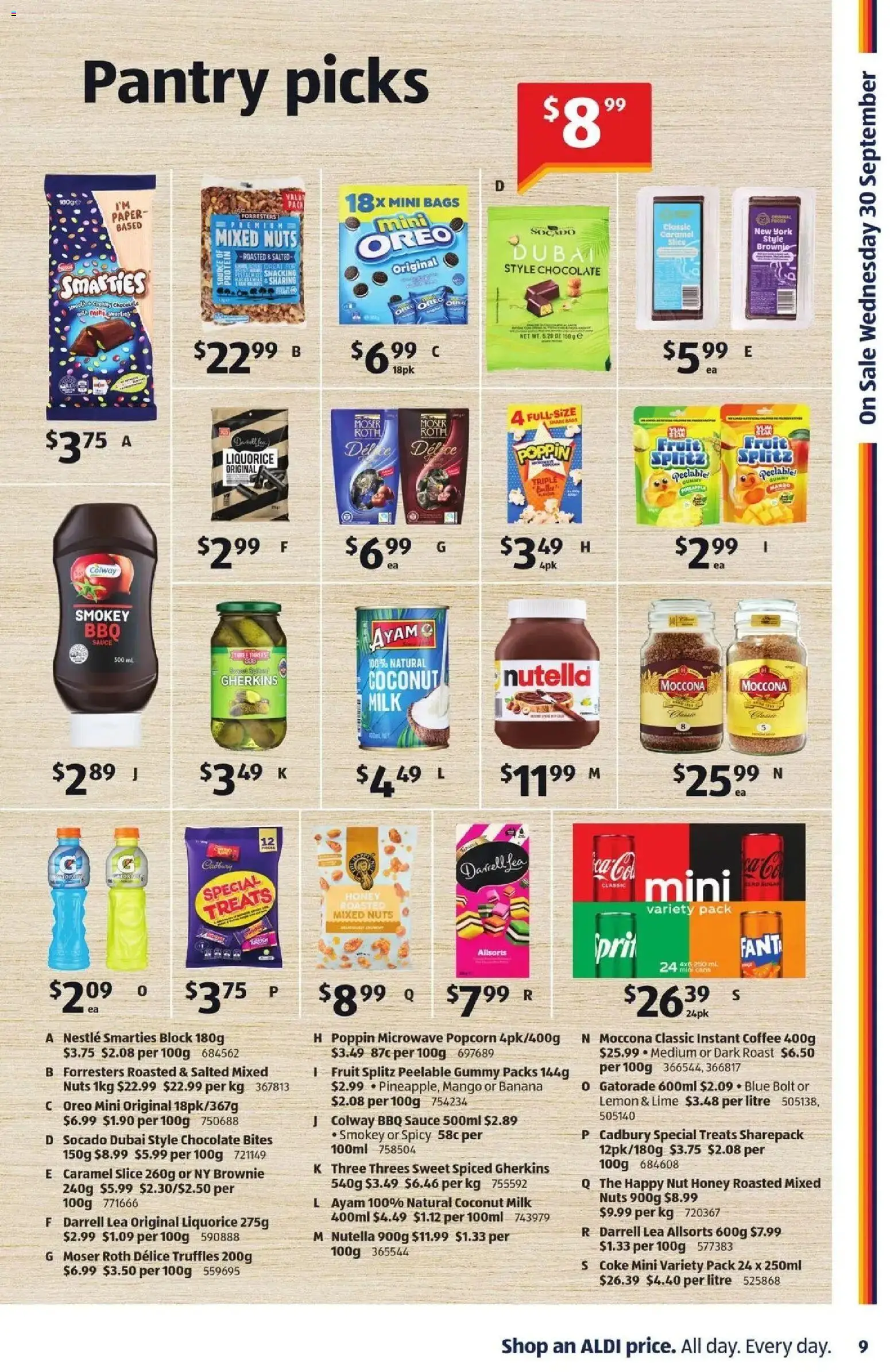 Aldi catalogue - valid from 30/09/2026 | Page: 9 | Products: Drinks, Chocolate, Soft drinks, Moccona
