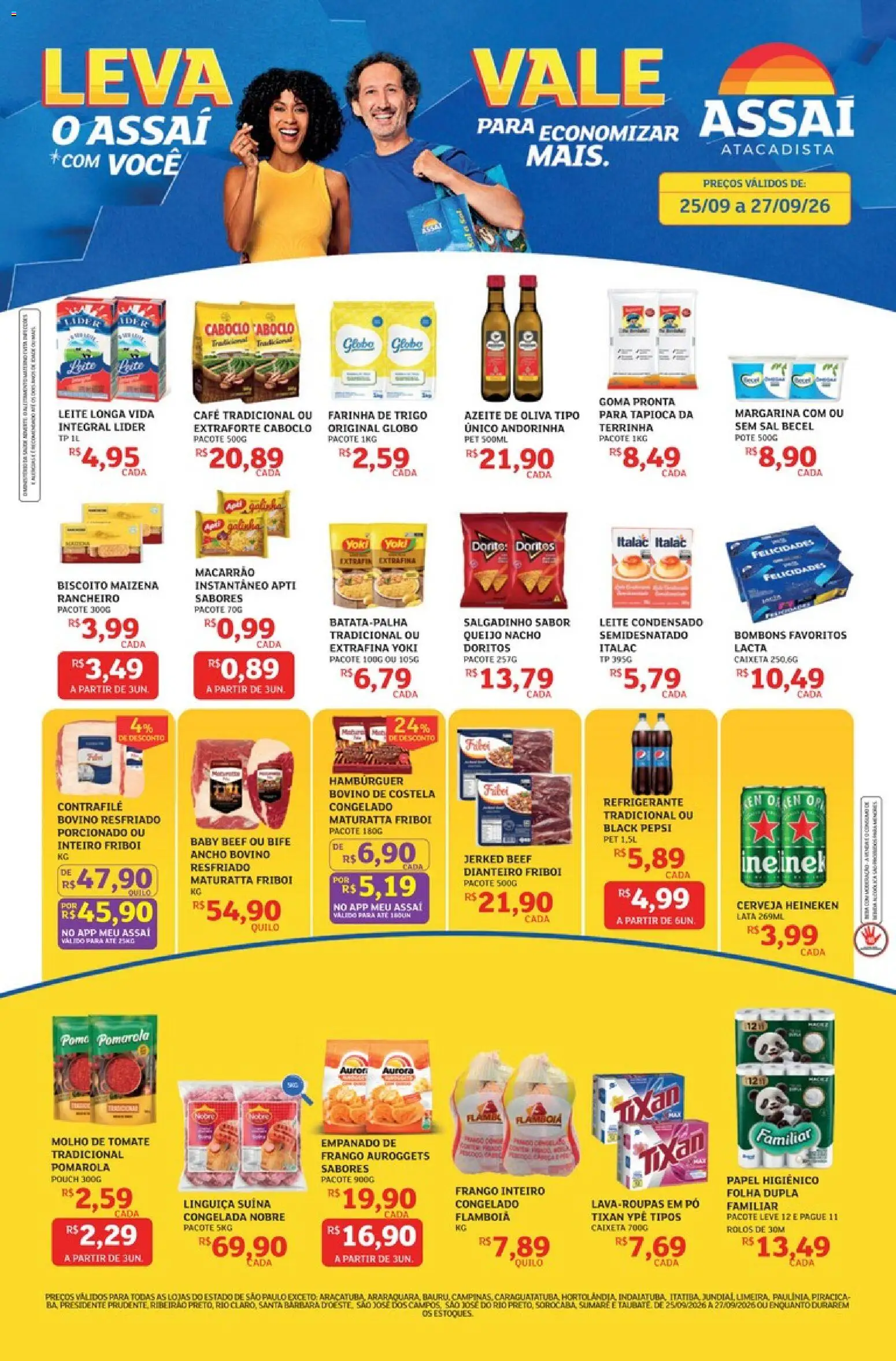 Assaí Atacadista Folheto - válido de 25/09/2026 | Página: 1 | Produtos: Molho de tomate, Farinha de trigo, Hambúrguer, Refrigerante