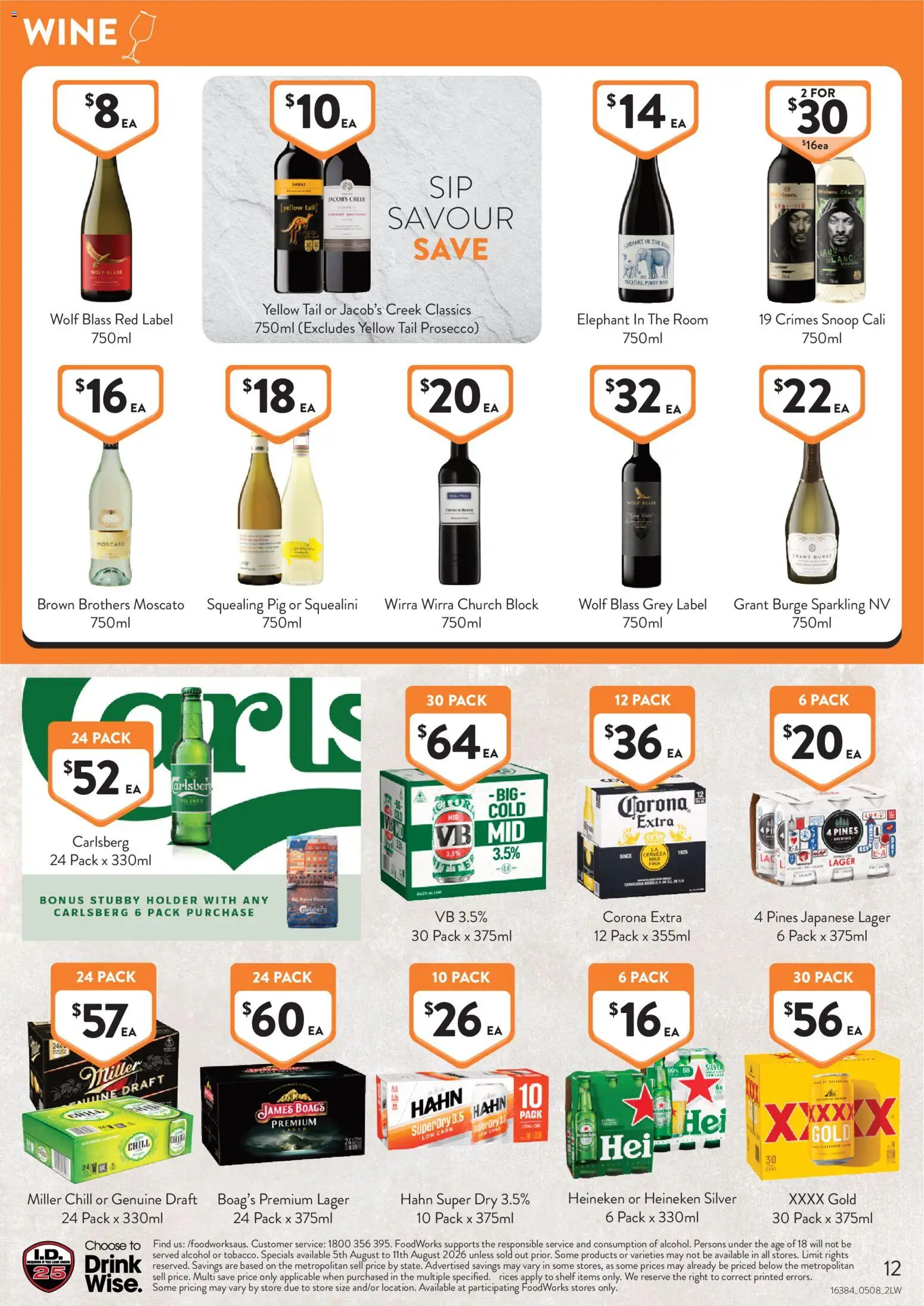 Foodworks catalogue - valid from 05/08/2026 | Page: 12 | Products: Shelf, Wine