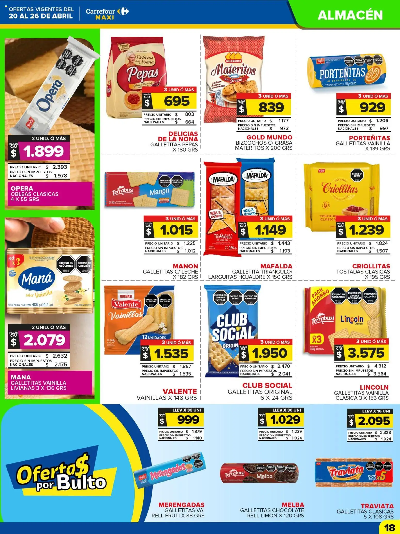 Carrefour Maxi catálogo │ válido desde el 20.04.2026 | Página: 18 | Productos: Galletitas, Limón, Leche, Chocolate