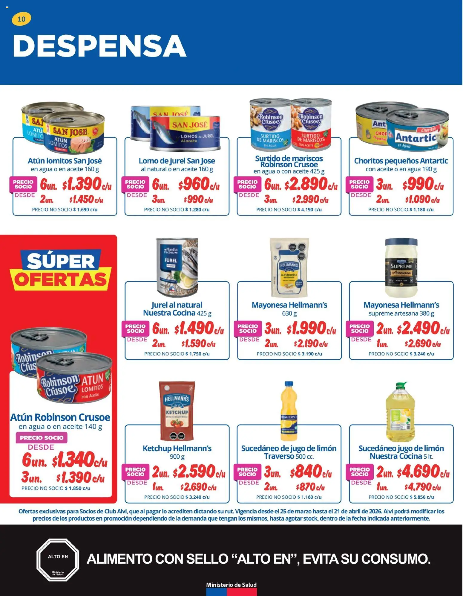 Alvi ofertas  │ válido desde el 25.03.2026 | Página: 10 | Productos: Agua, Limón, Cocina, Ketchup