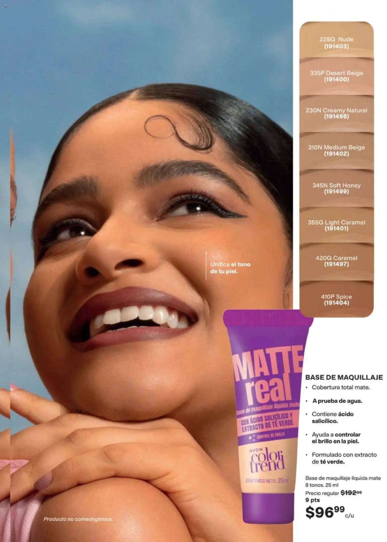 Nuevas ofertas de AVON válidas en toda la República Mexicana desde el 24.04.2026. ¡Encuentra las mejores ofertas en AVON campaña 7 2026! | Página: 53 | Productos: Base de maquillaje, Brillo, Té, Maquillaje