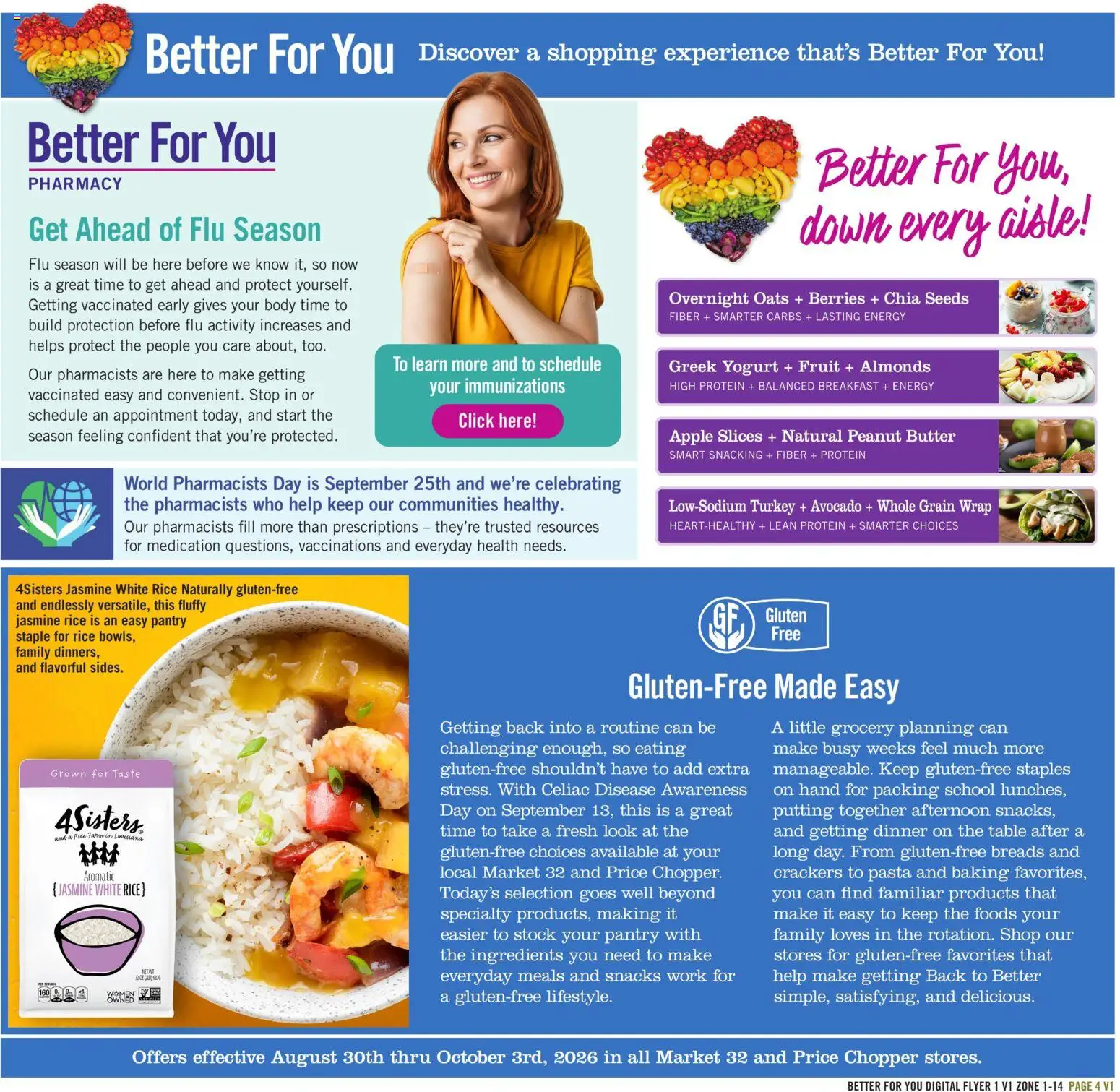 Price Chopper Better For You - valid from 09/13/2026 | Page: 4 | Products: Almonds, Turkey, Butter, Avocado