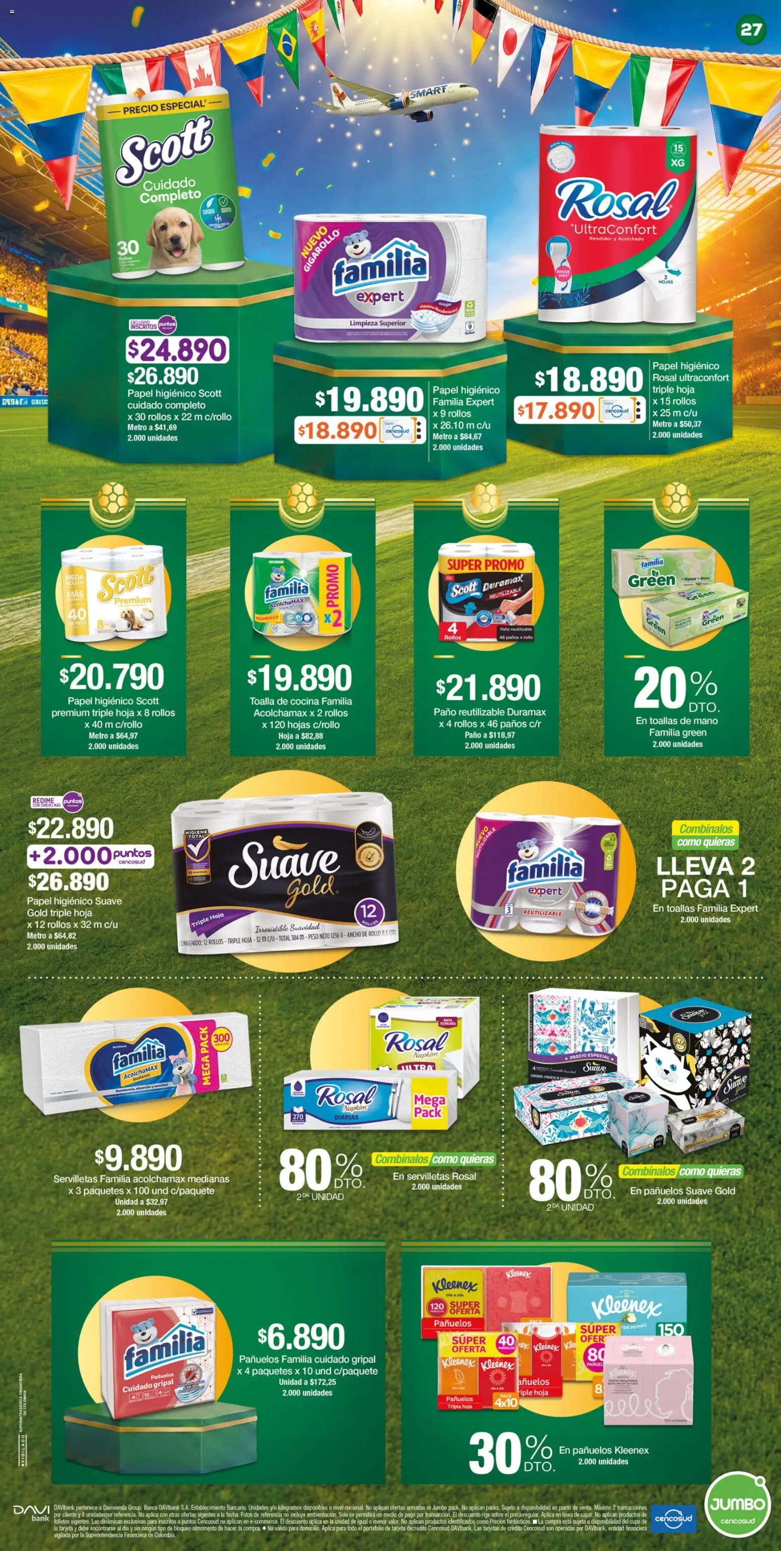 Jumbo revista - valida desde el 25/06/2026 | Página: 27 | Productos: Pepino, Servilletas, Toalla, Papel higiénico