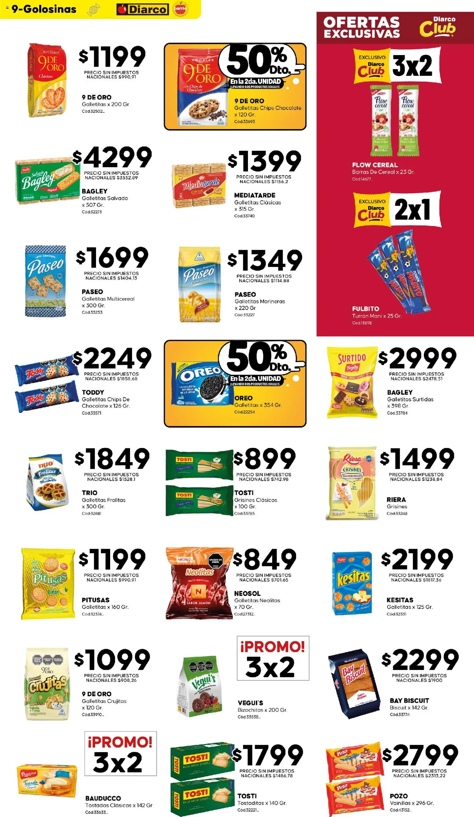Diarco - Ofertas Barrio │ válido desde el 07/09/2026 | Página: 9 | Productos: Cebolla, Chocolate, Turrón, Bizcochos