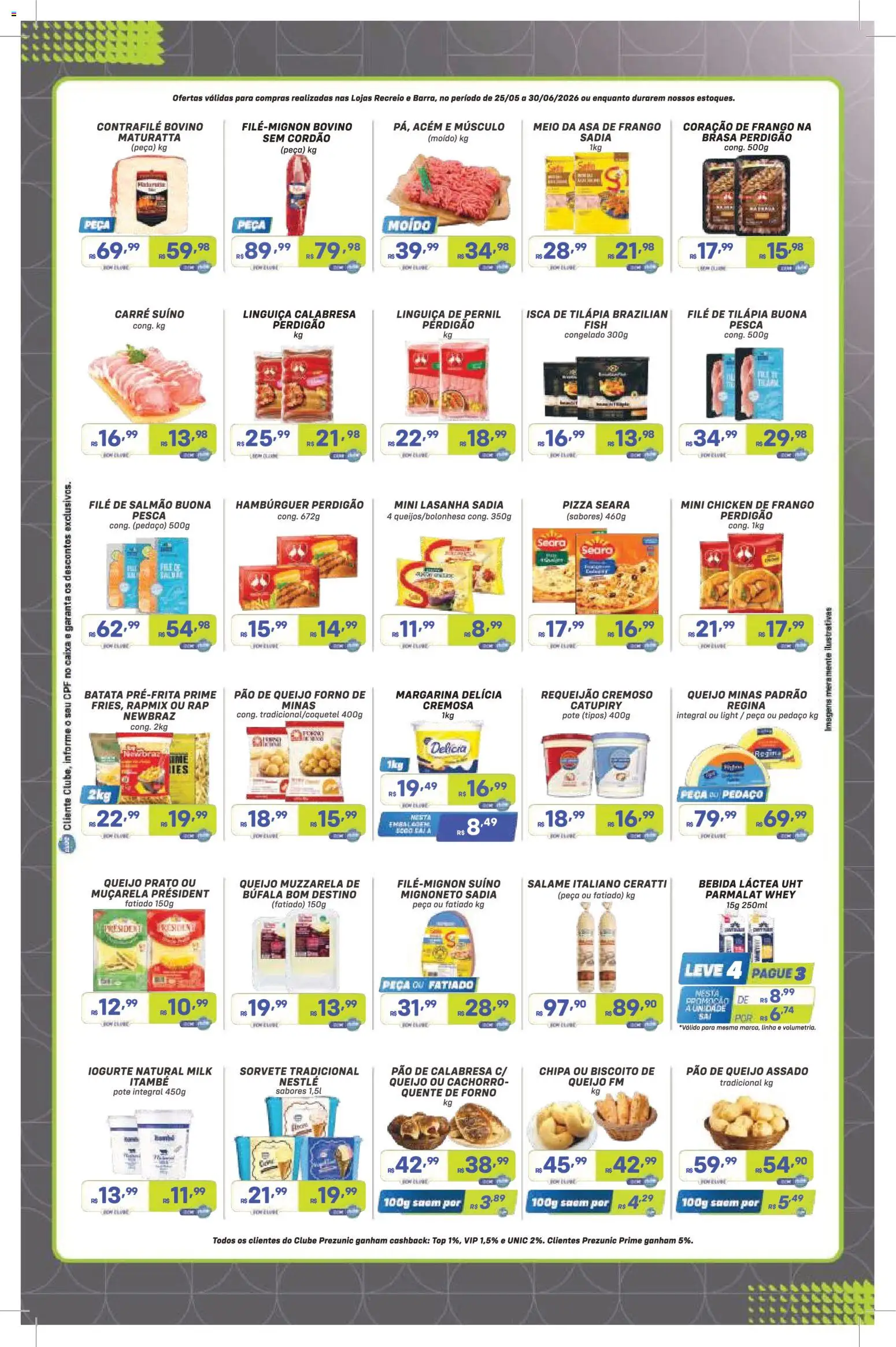 Prezunic Folheto - válido de 25.05.2026 | Página: 3 | Produtos: Biscoito, Asa de frango, Iogurte, Pão de queijo