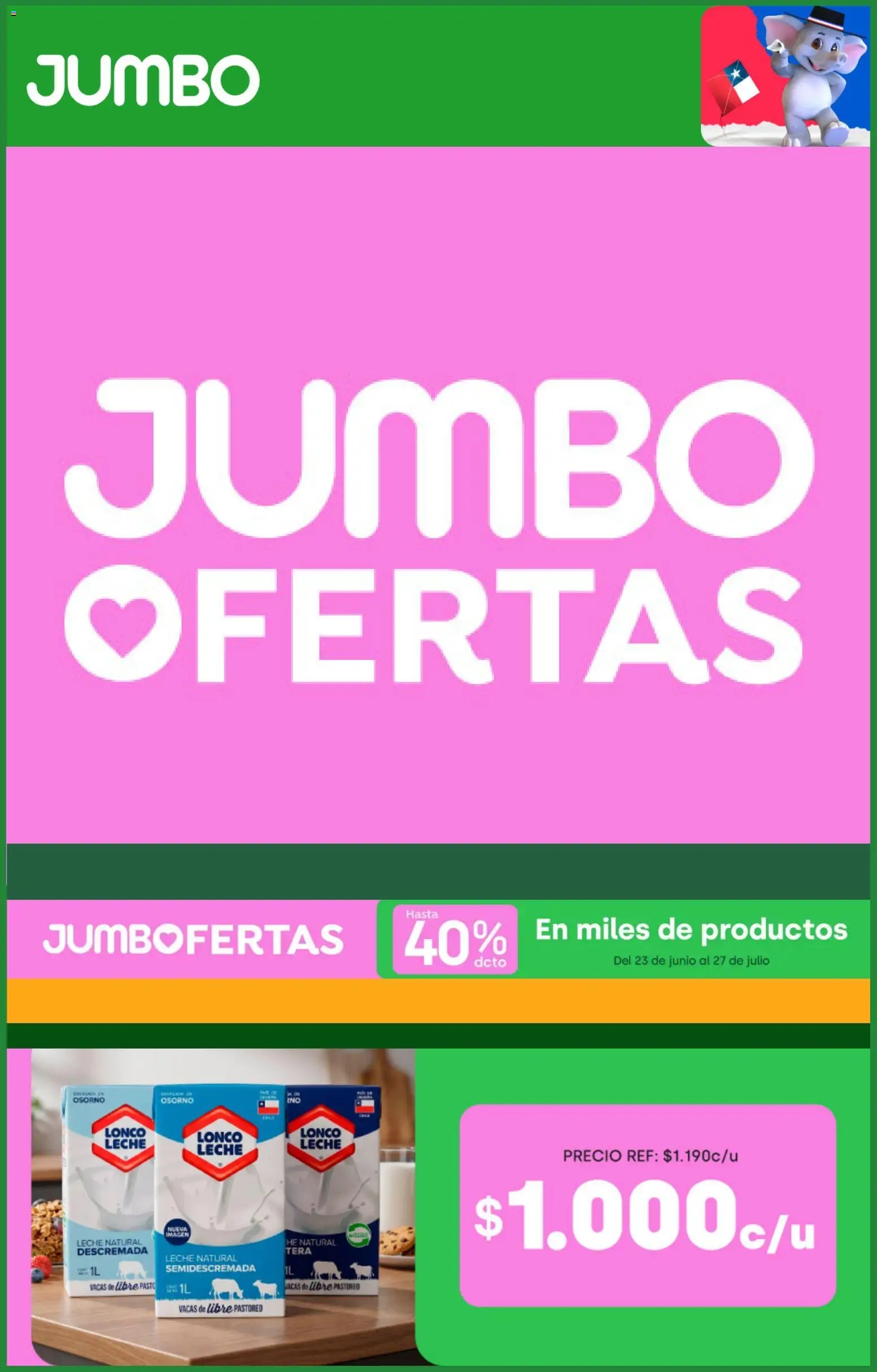 Jumbo Ofertas │ válido desde el 22.06.2026 | Página: 1 | Productos: Leche