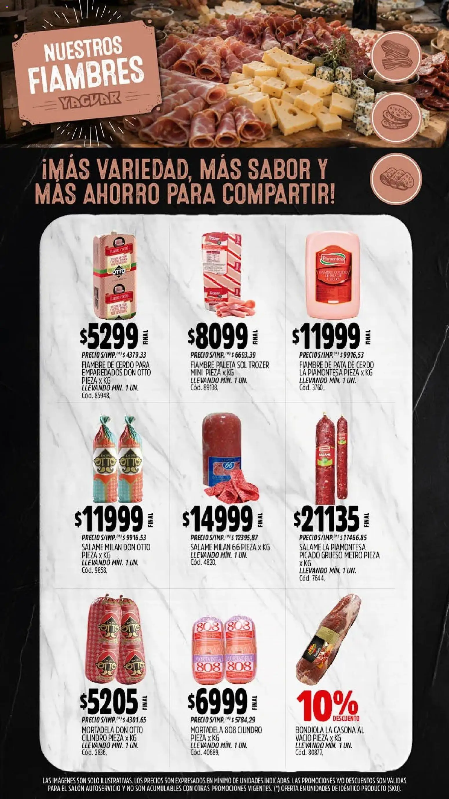 Yaguar - Oferta Semanal General Roca │ válido desde el 28/09/2026 | Página: 8 | Productos: Pata de cerdo, Mortadela, Salame, Cerdo