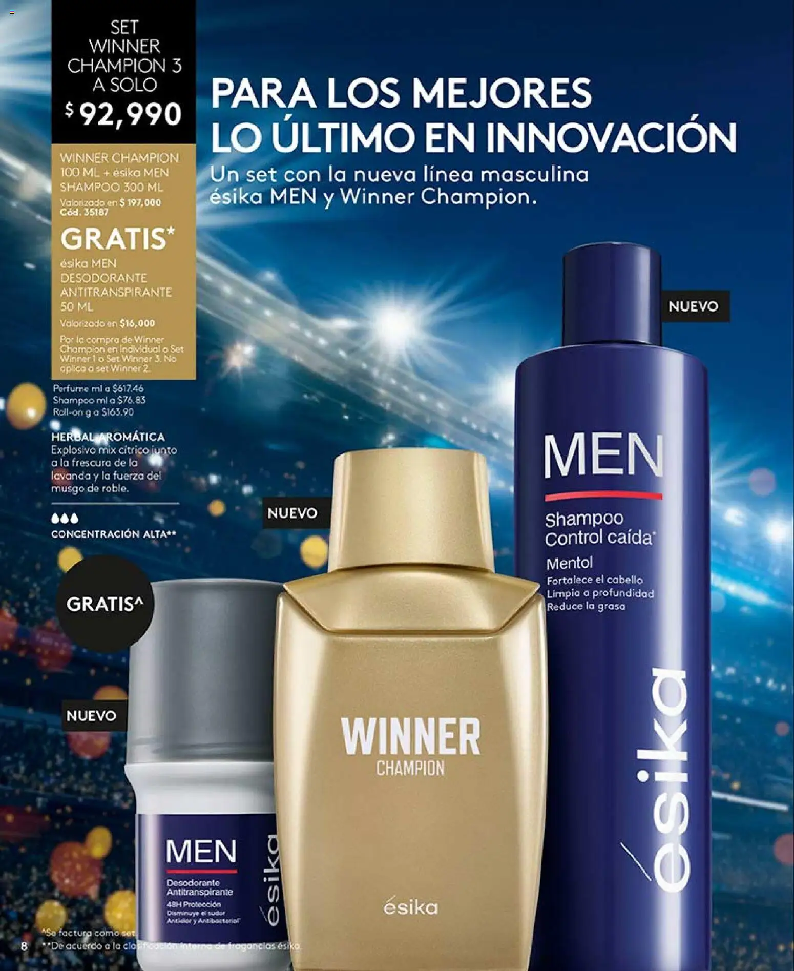Ésika revista - valida desde el 15.05.2026 | Página: 8 | Productos: Shampoo, Perfume, Desodorante, Antitranspirante