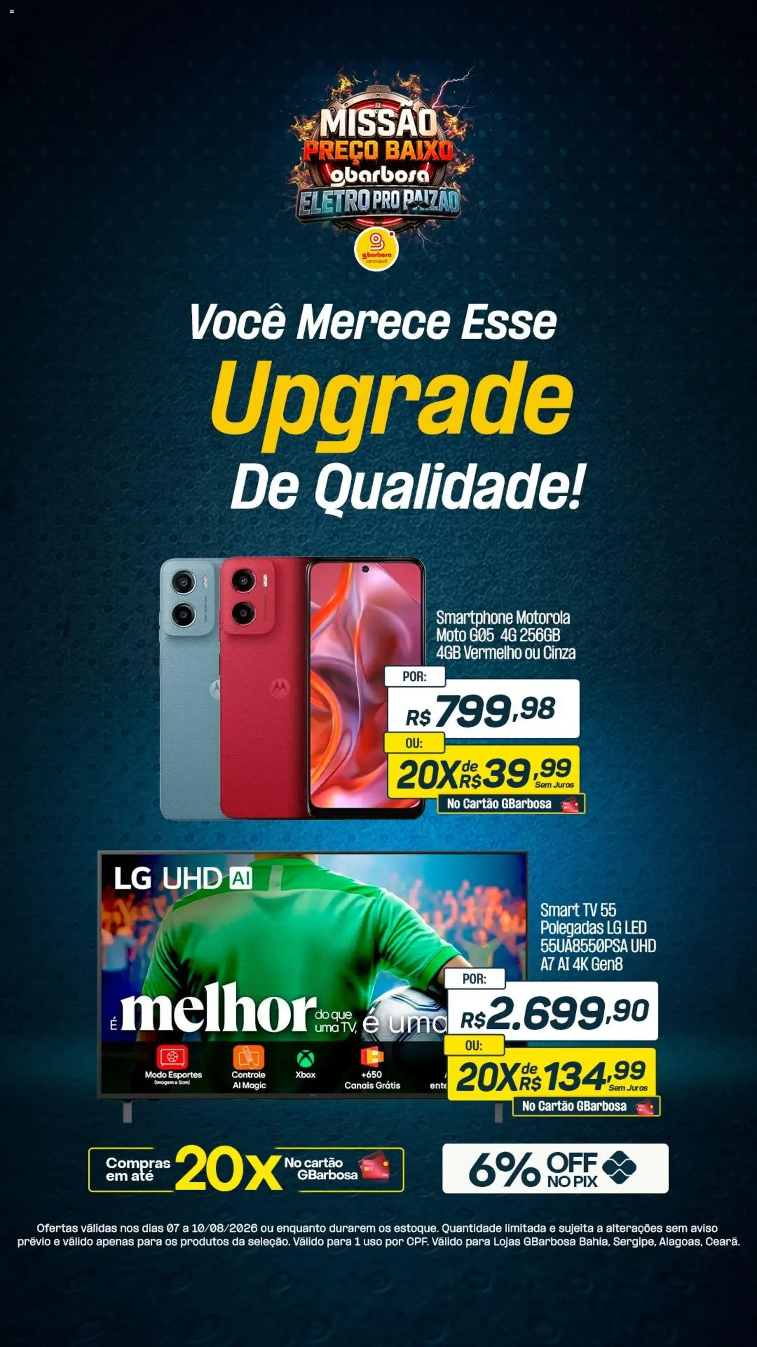 Gbarbosa Folheto - válido de 07/08/2026 | Página: 2 | Produtos: smart TV, Tv, Baixo, Smartphone
