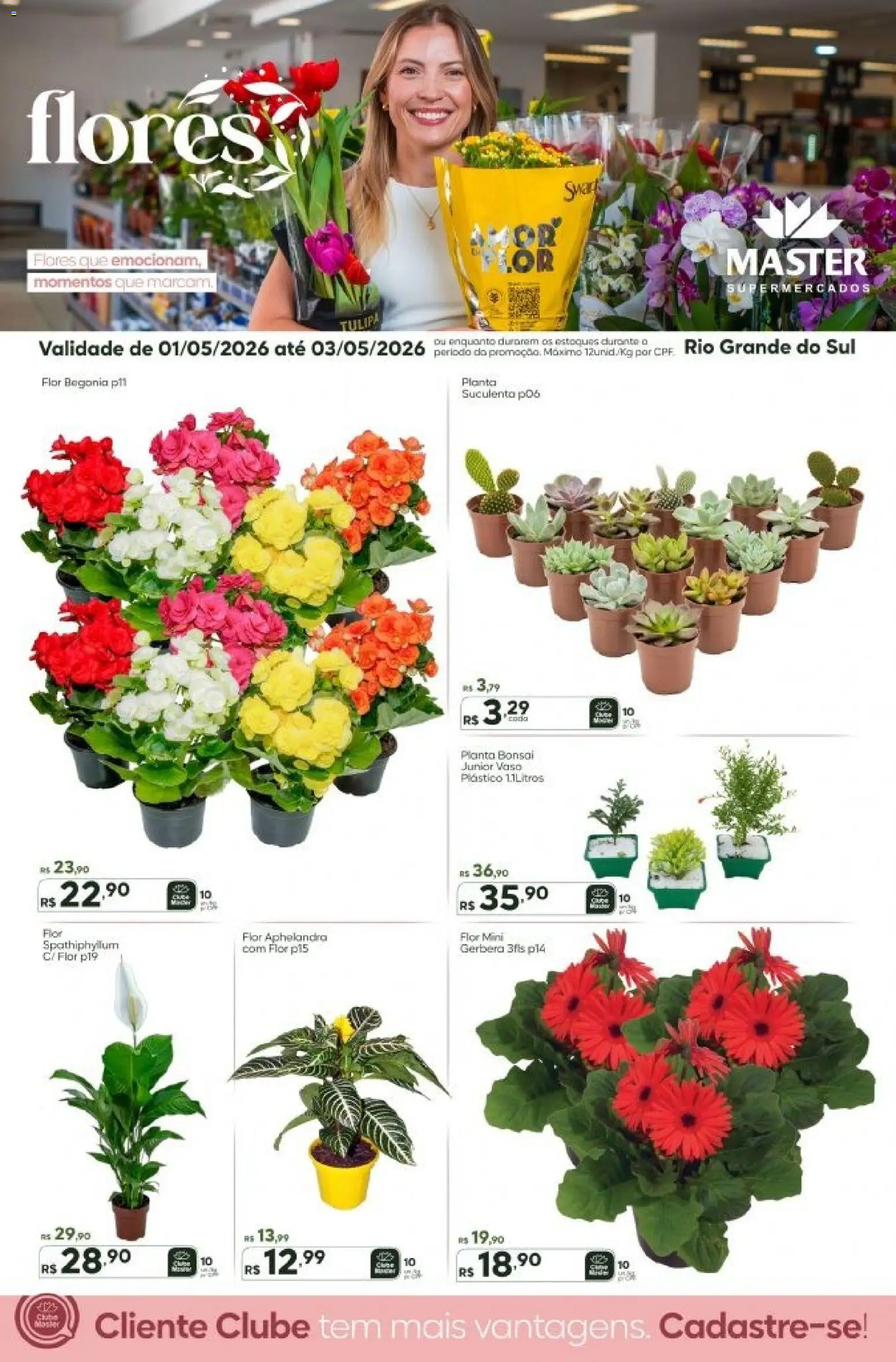 Master Folheto - válido de 01.05.2026 | Página: 1 | Produtos: Flores, Vaso