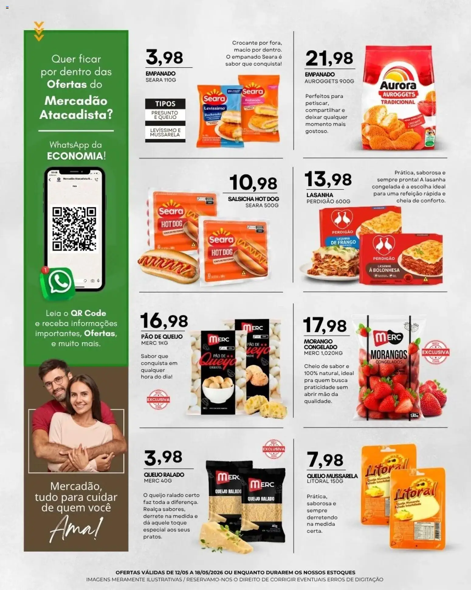 Mercadão Atacadista Folheto - válido de 12.05.2026 | Página: 3 | Produtos: Salsicha, Queijo, Presunto, Pão de queijo