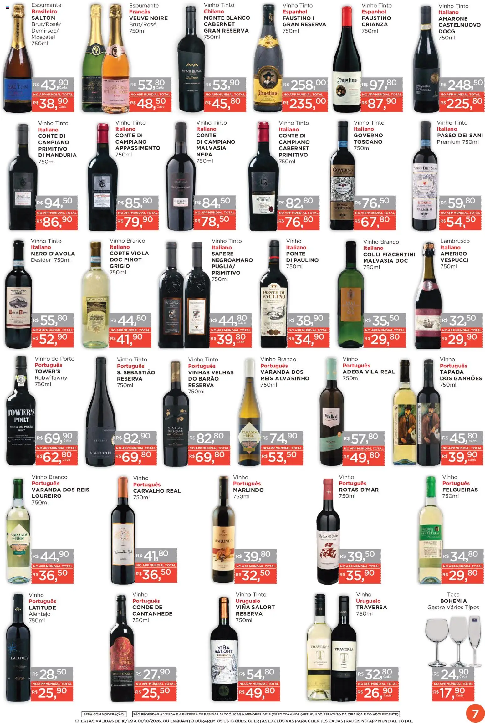 Mundial Folheto - válido de 18/09/2026 | Página: 7 | Produtos: Vinho tinto, Vinho, Vinho do Porto, Vinho branco