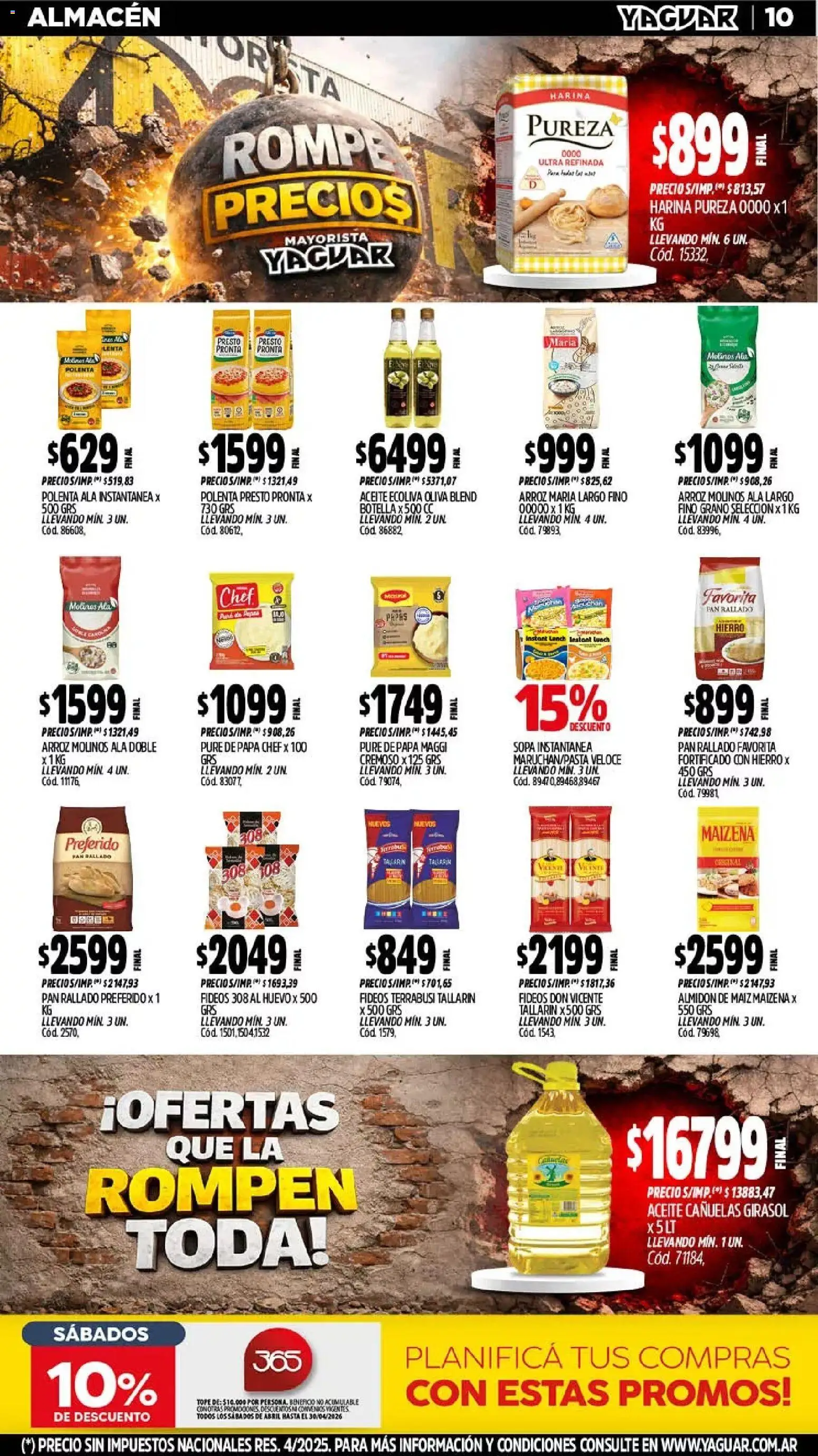 Yaguar catálogo │ válido desde el 13.04.2026 | Página: 10 | Productos: Botella, Papa, Maiz, Oliva