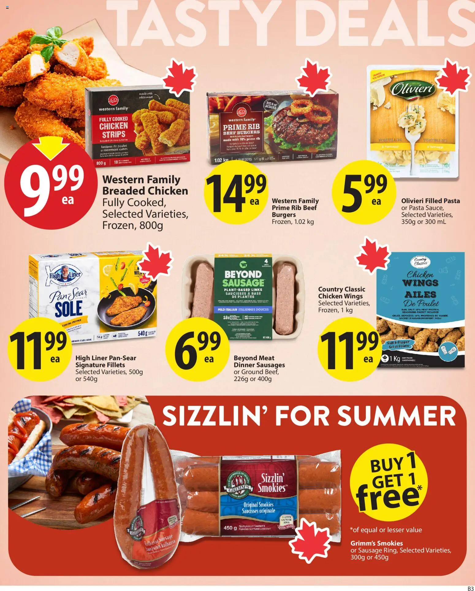 Save on foods flyer valid from 11.06.2026 | Page: 8 | Products: Beef, Pasta, Chicken wings, Chicken