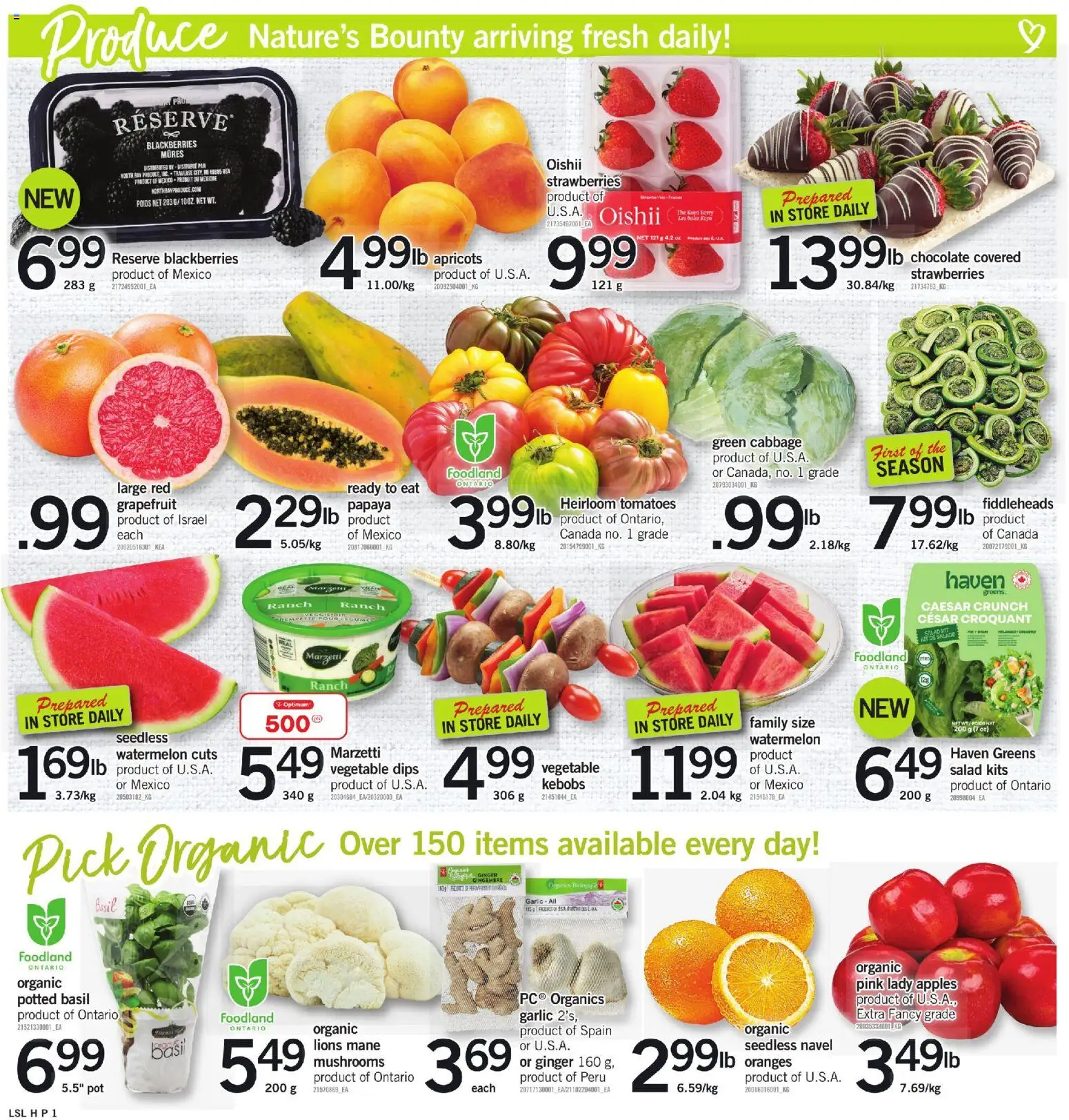 Loblaws flyer valid from 07.05.2026 | Page: 3 | Products: Strawberries, Salad, Apples, Tomatoes