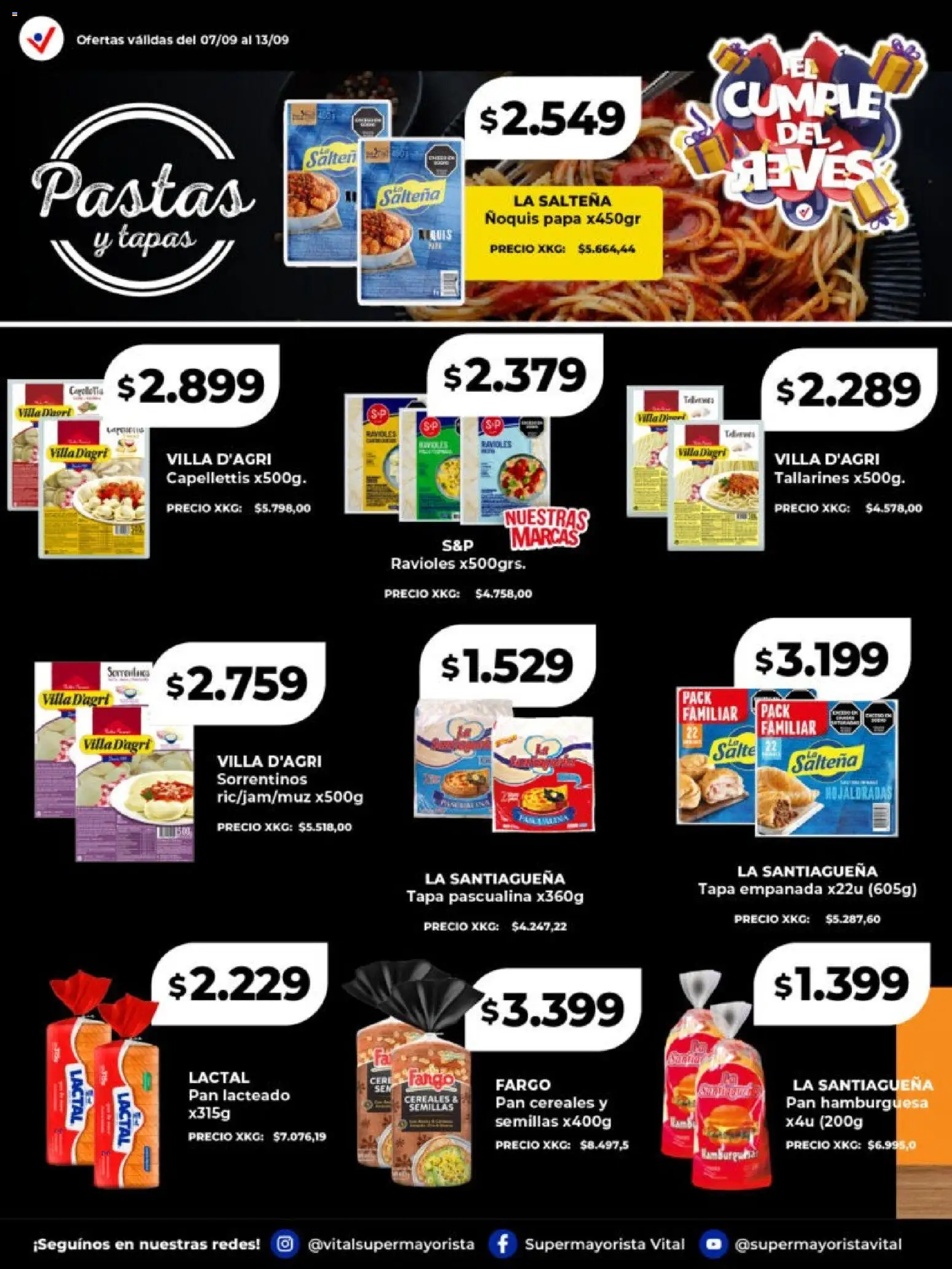 Vital - Especial de frescos │ válido desde el 07/09/2026 | Página: 6 | Productos: Papa, Pan, Ravioles, Ñoquis
