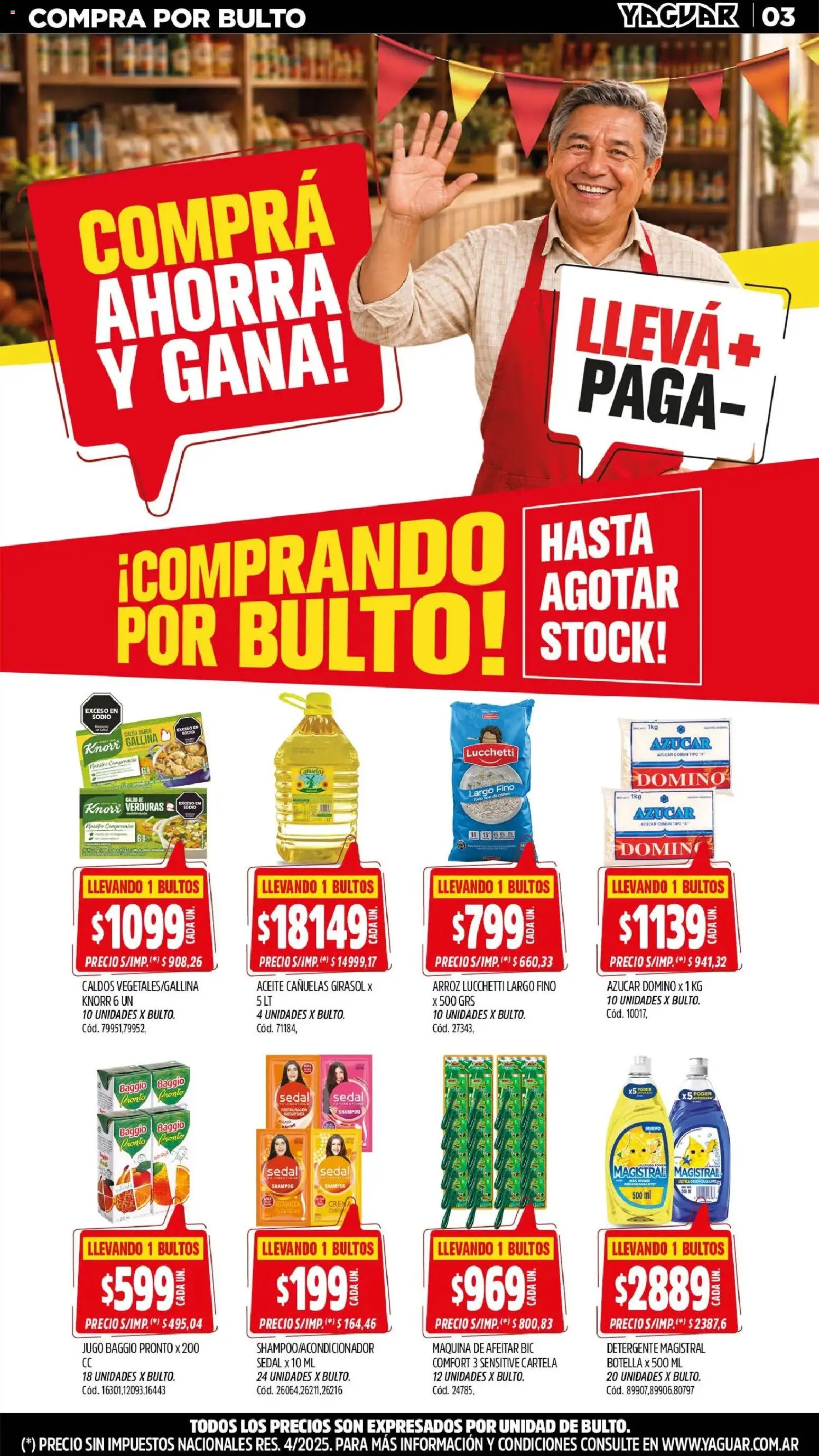 Yaguar - Oferta Semanal Misiones │ válido desde el 31/08/2026 | Página: 3 | Productos: Botella, Aceite, Verduras, Arroz