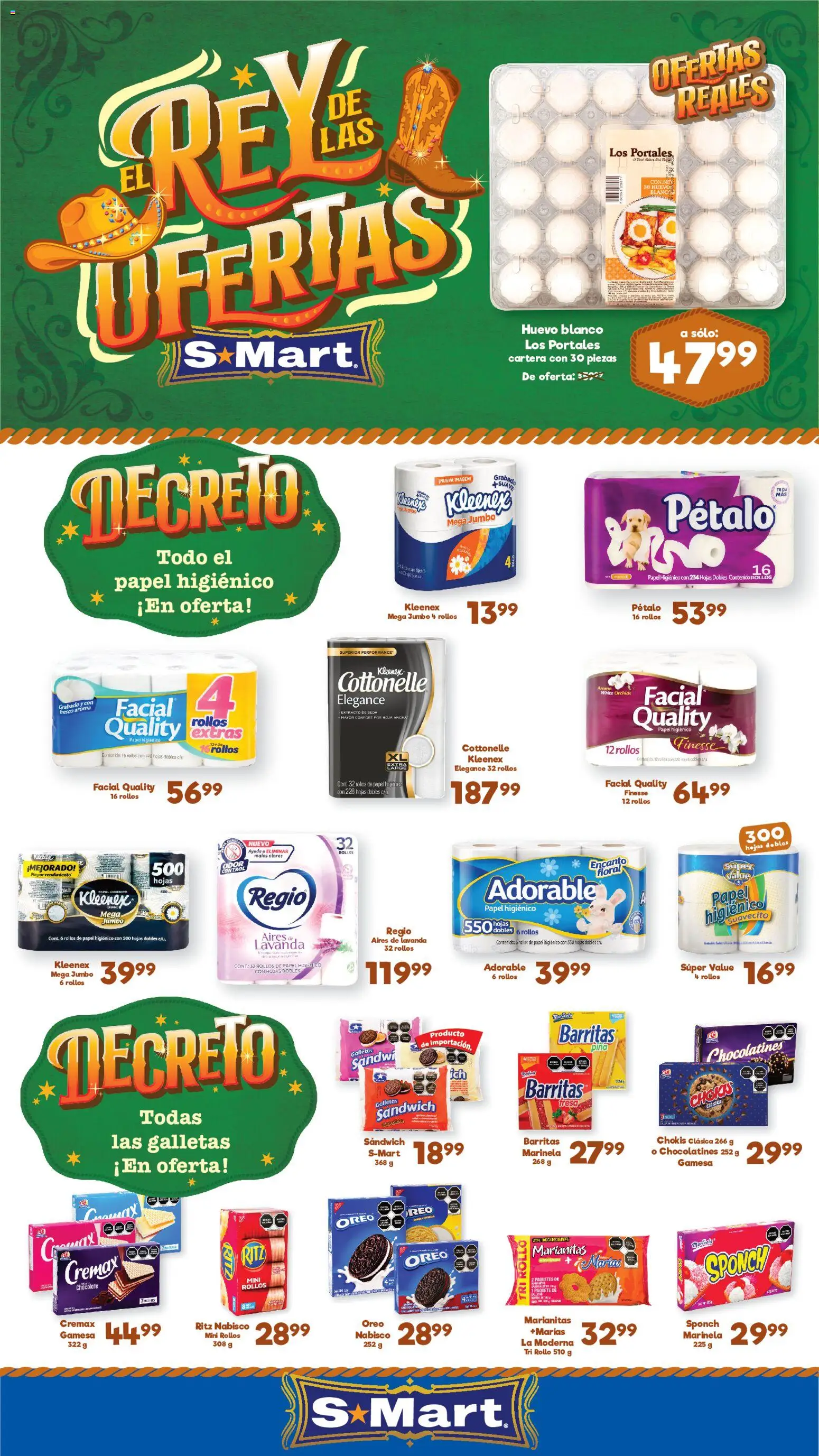 Nuevas ofertas de S-Mart válidas en toda la República Mexicana desde el 10/07/2026. ¡Encuentra las mejores ofertas en S-Mart folleto Ofertas de feria Reynosa! | Página: 1 | Productos: Huevo, Chocolate, Galletas, Papel higiénico