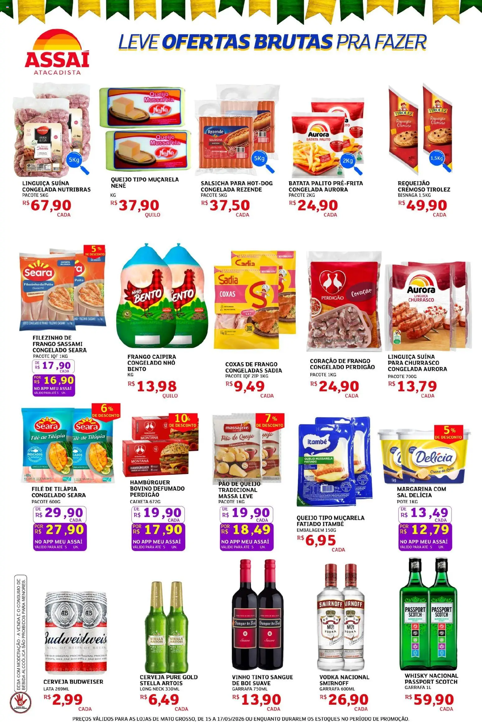 Assaí Atacadista Folheto - válido de 15.05.2026 | Página: 3 | Produtos: Pão, Tilápia, Vinho, Sal