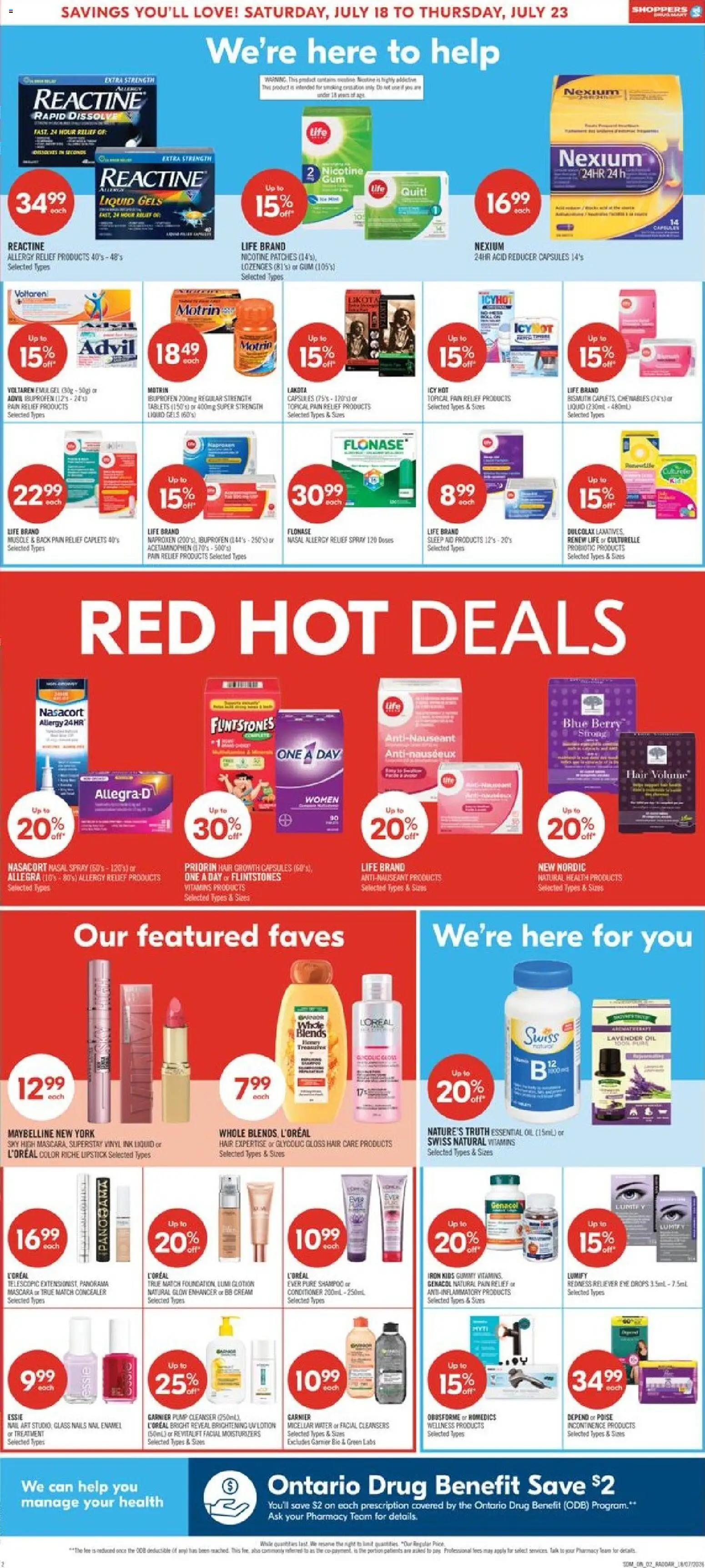 Shoppers flyer valid from Jul 17, 2026 | Page: 3 | Products: BB cream, Lipstick, Shampoo, Oil